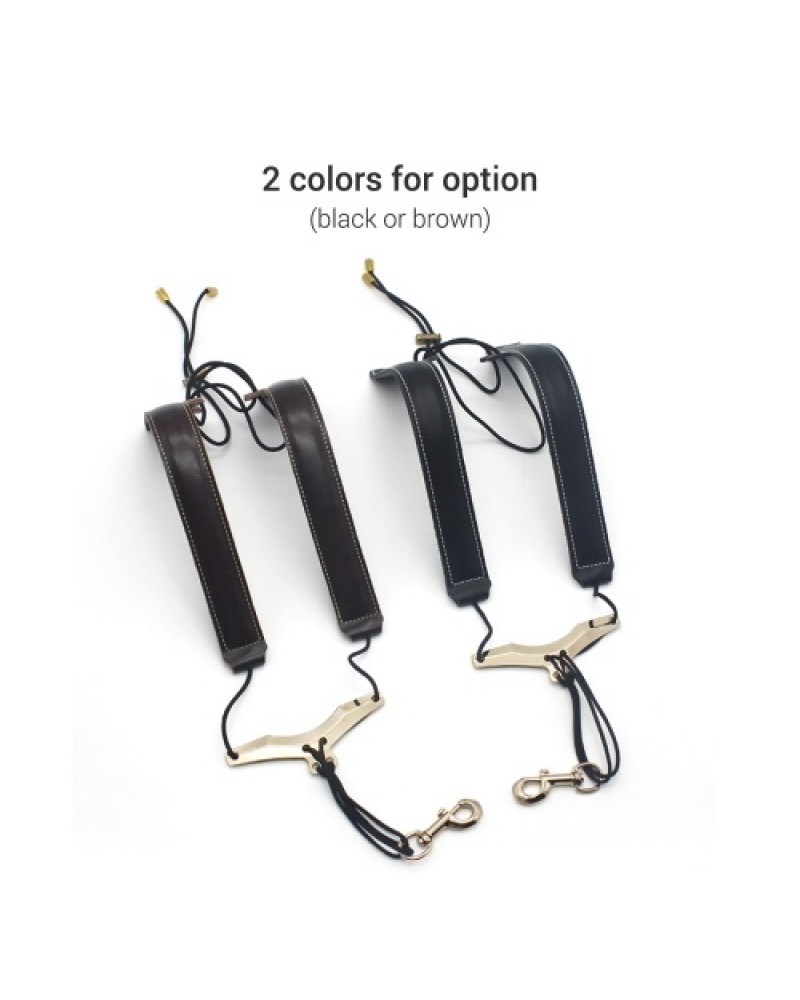 Adjustable Saxophone Shoulder Strap Sax Leather Strap for Alto/Tenor/Soprano Saxophones