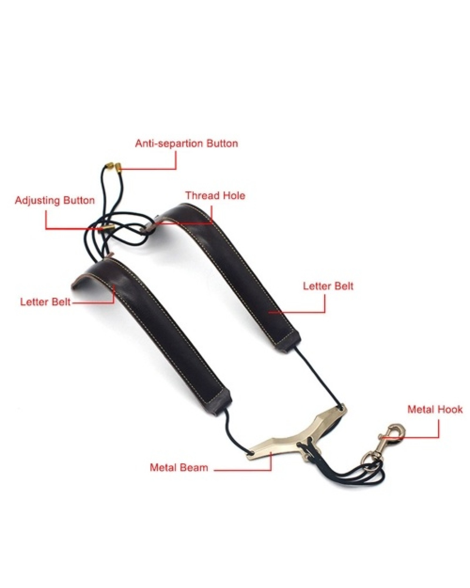 Adjustable Saxophone Shoulder Strap Sax Leather Strap for Alto/Tenor/Soprano Saxophones
