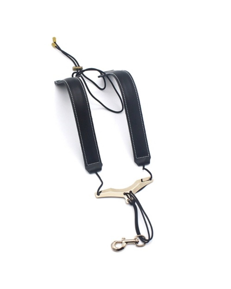 Adjustable Saxophone Shoulder Strap Sax Leather Strap for Alto/Tenor/Soprano Saxophones