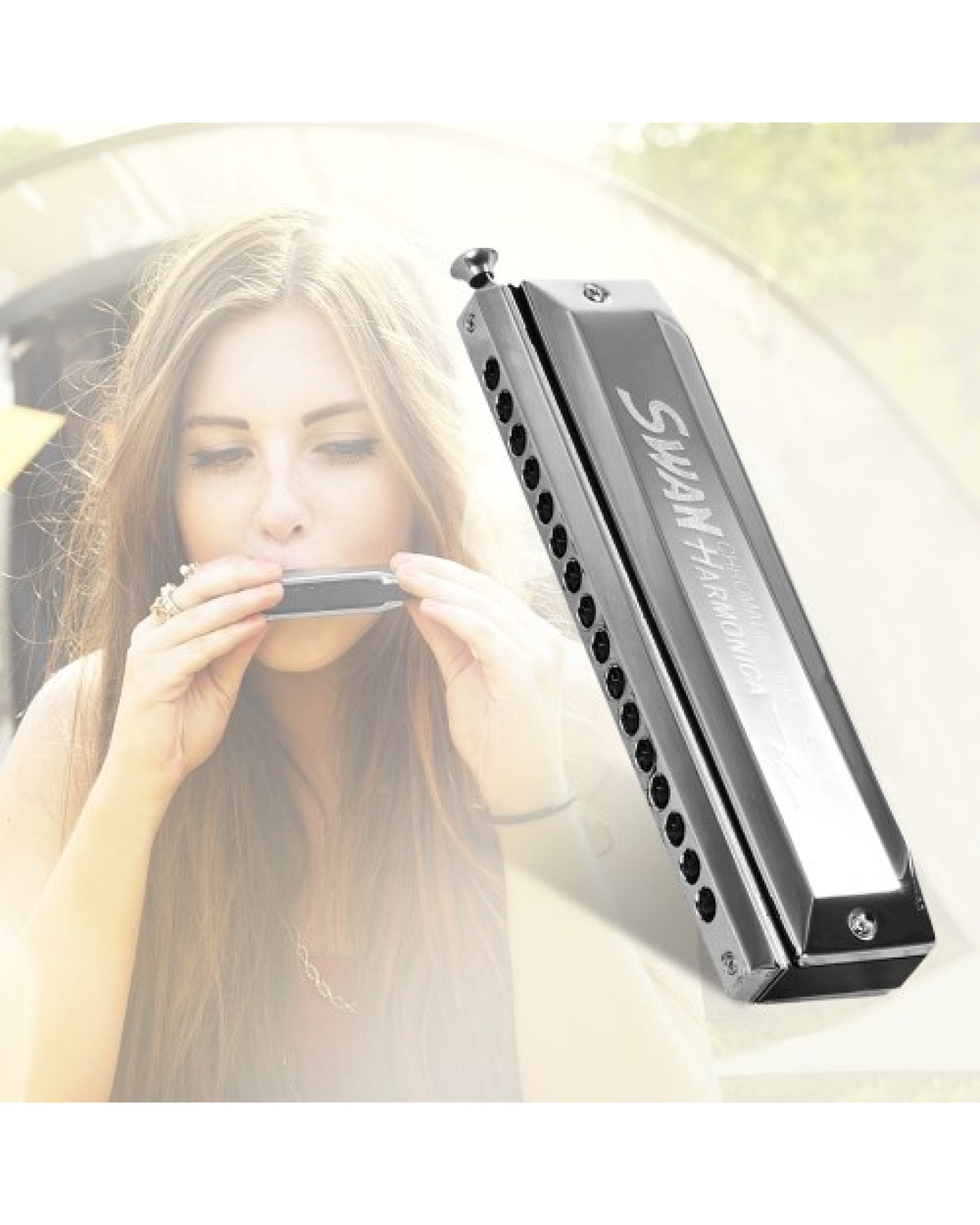 Swan SW-1664 16 Holes Chromatic Harmonica C Key 64 Tones Mouth Organ