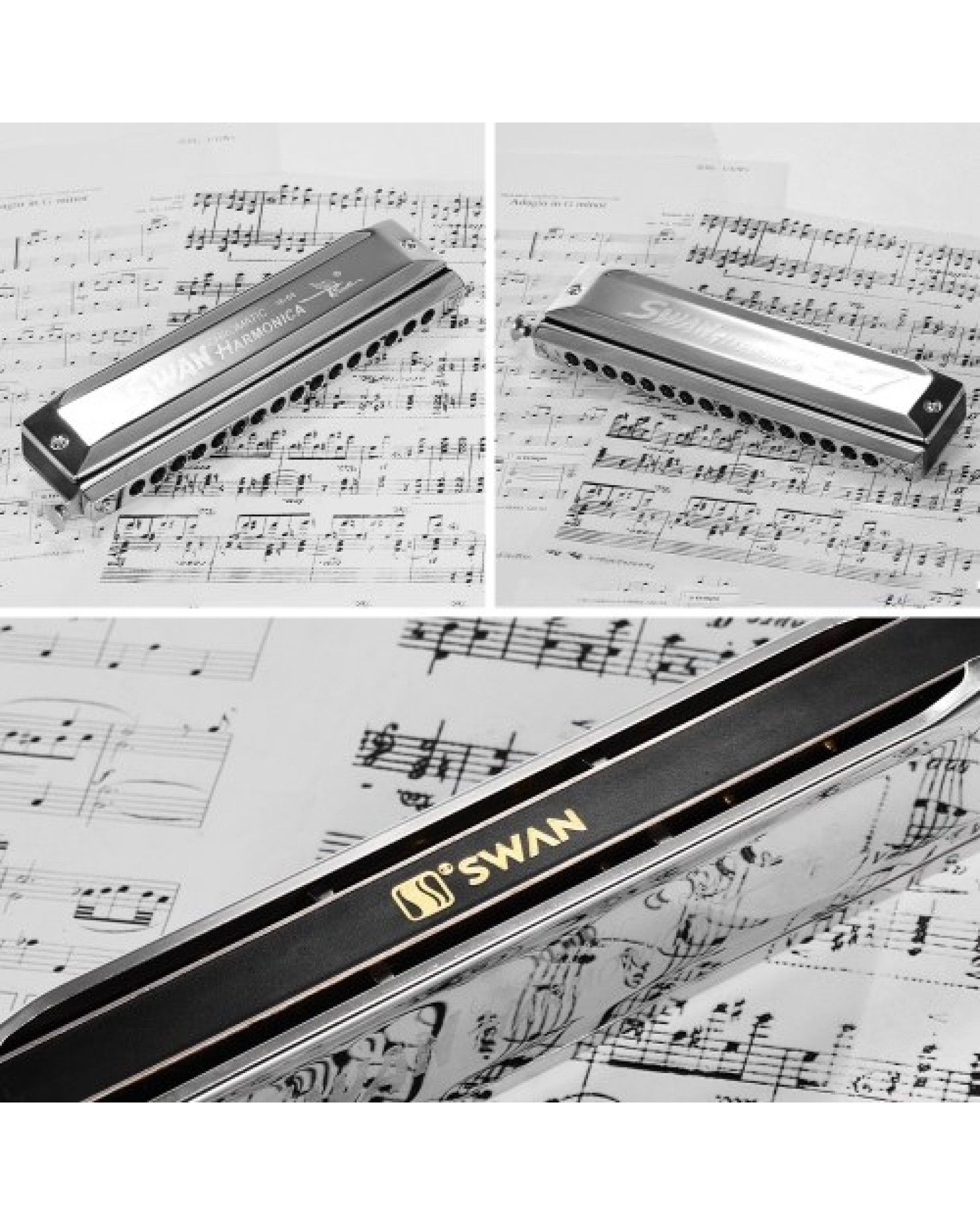 Swan SW-1664 16 Holes Chromatic Harmonica C Key 64 Tones Mouth Organ