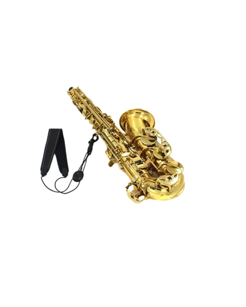 Adjustable Saxophone Sax Neck Strap Leather Nylon Padded with Hook Clasp