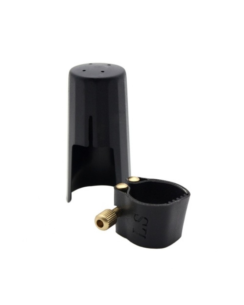 Ligature Fastener for Alto Sax Saxophone Rubber Mouthpiece Artificial Leather Compact Durable