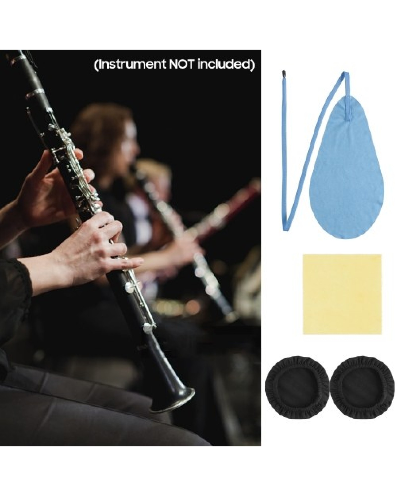 Wind Instrument Bell Cover and Cleaning Cloth Kit Dustproof Moistureproof Reusable Cover Cleaning Swab Wiping Cloth for Trumpet 