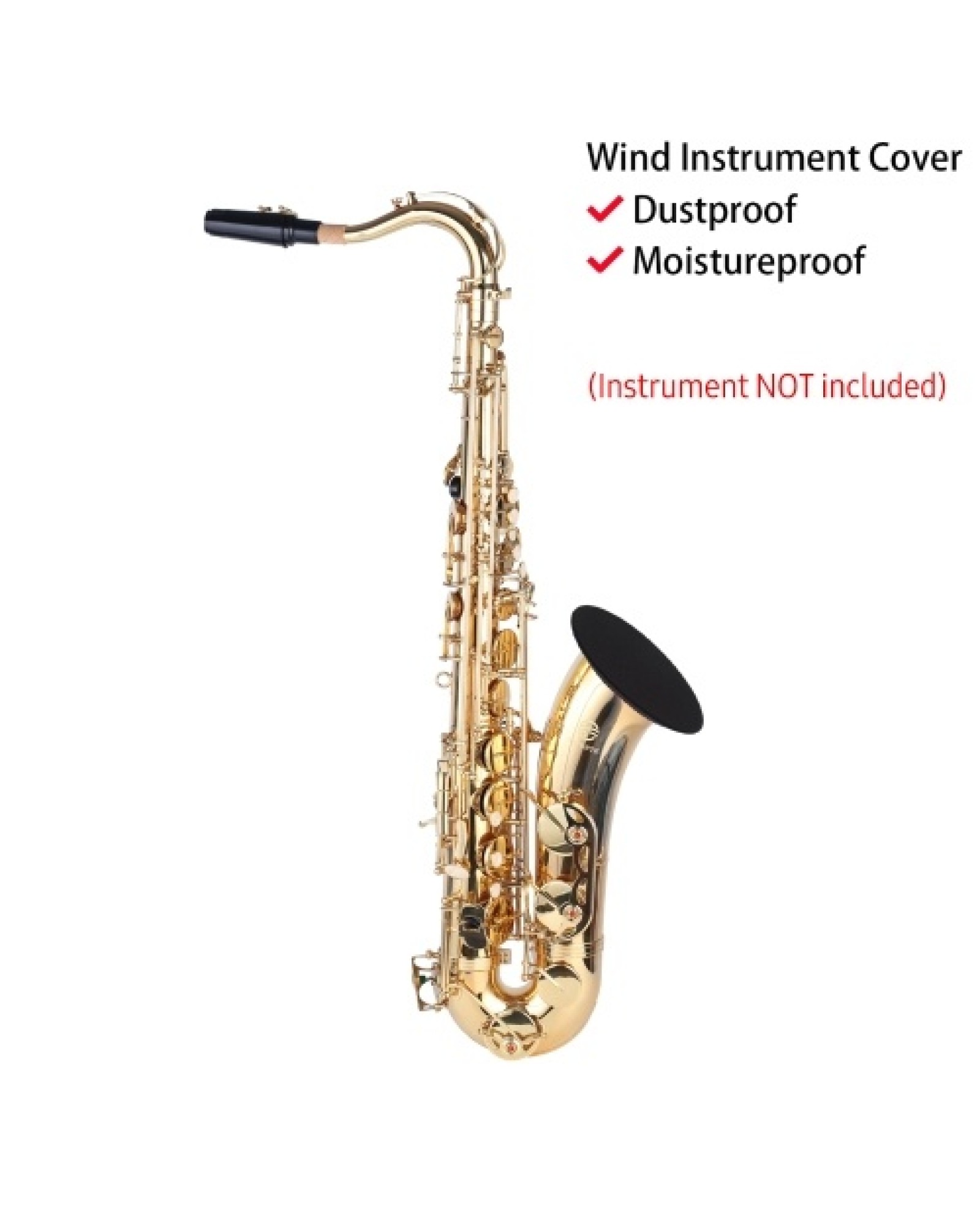 Wind Instrument Bell Cover and Cleaning Cloth Kit Dustproof Moistureproof Reusable Cover Cleaning Swab Wiping Cloth for Trumpet 