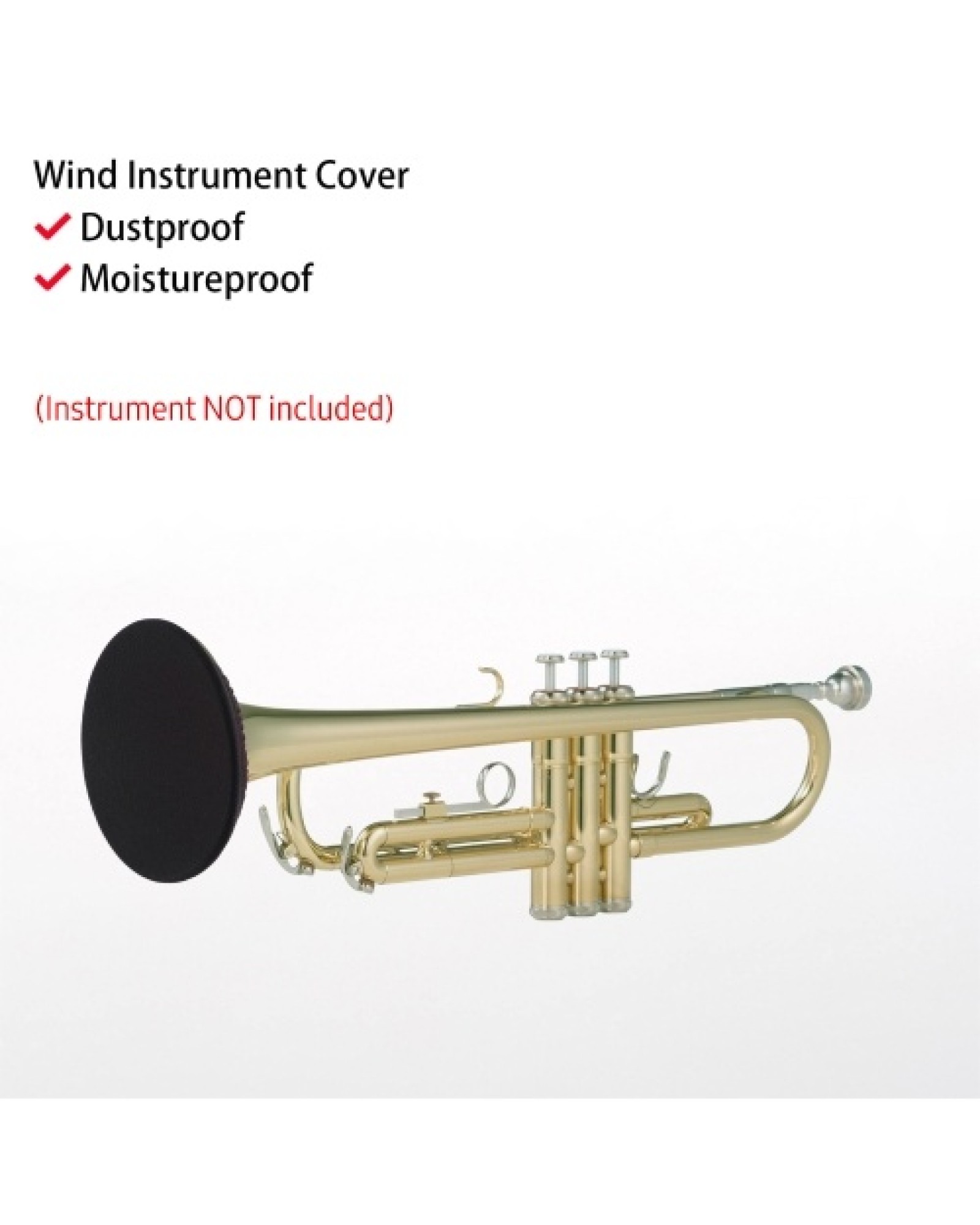Wind Instrument Bell Cover and Cleaning Cloth Kit Dustproof Moistureproof Reusable Cover Cleaning Swab Wiping Cloth for Trumpet 