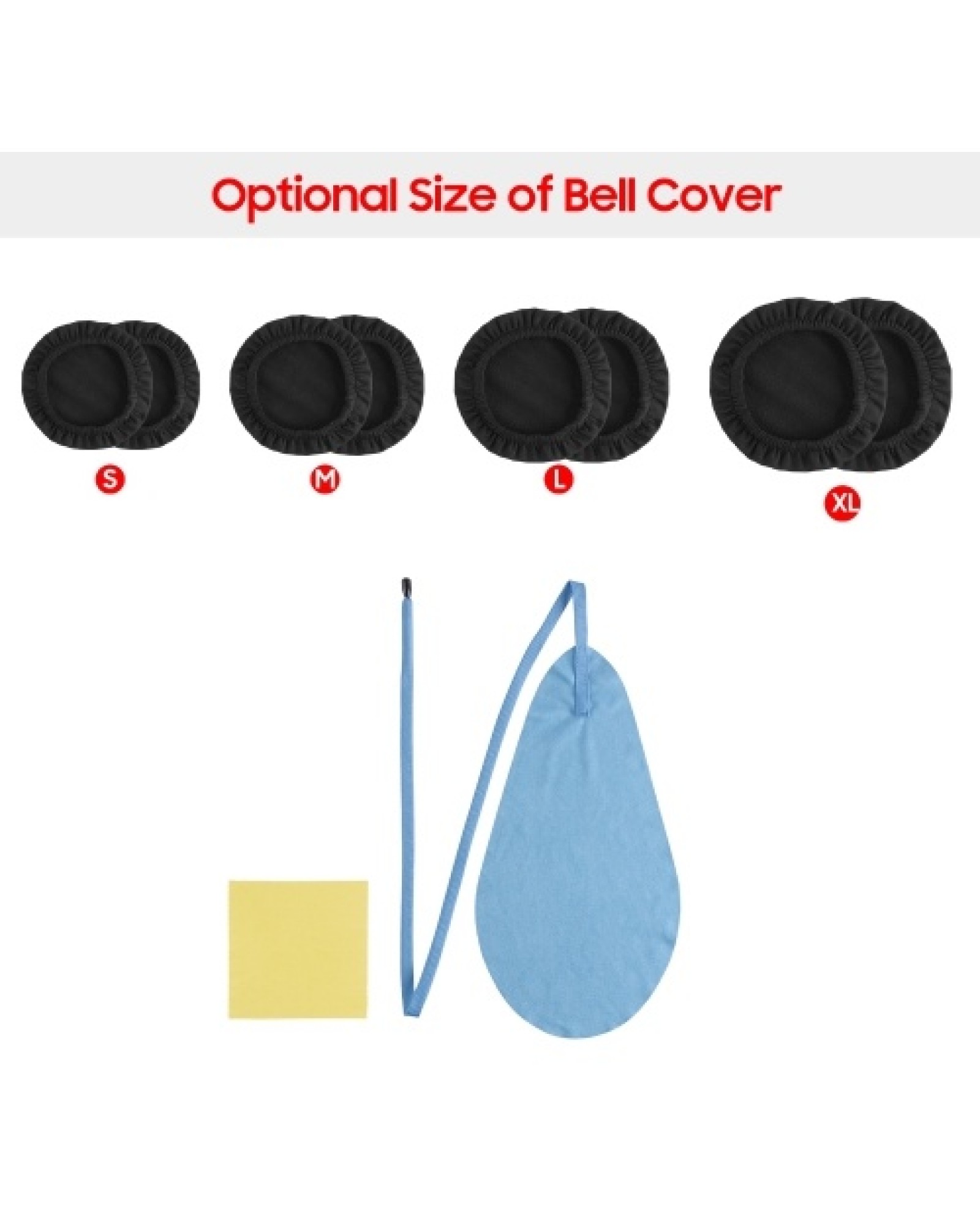 Wind Instrument Bell Cover and Cleaning Cloth Kit Dustproof Moistureproof Reusable Cover Cleaning Swab Wiping Cloth for Trumpet 