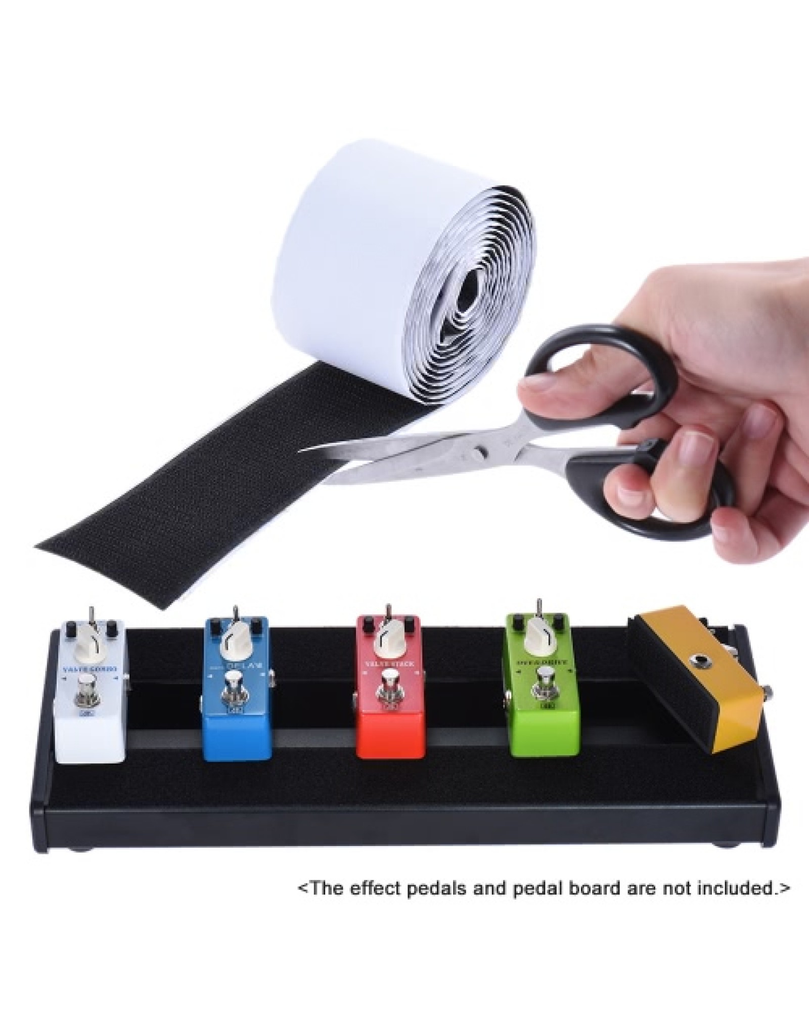 Pedalboard Pedal Mounting Tape Fastener Length 2M Width 5CM for Guitar Pedal Board, 2-Pack (1 Hook + 1 Loop)