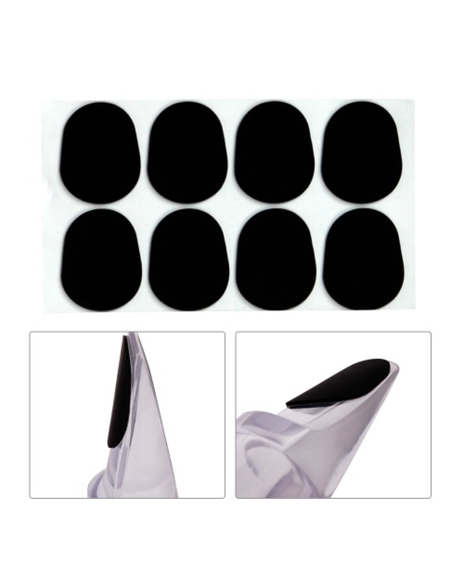 Wind Instrument Accessories 8pcs Alto Tenor Saxophone Clarinet Mouthpiece Cushions Patches Pads Black 0.5mm Thickness