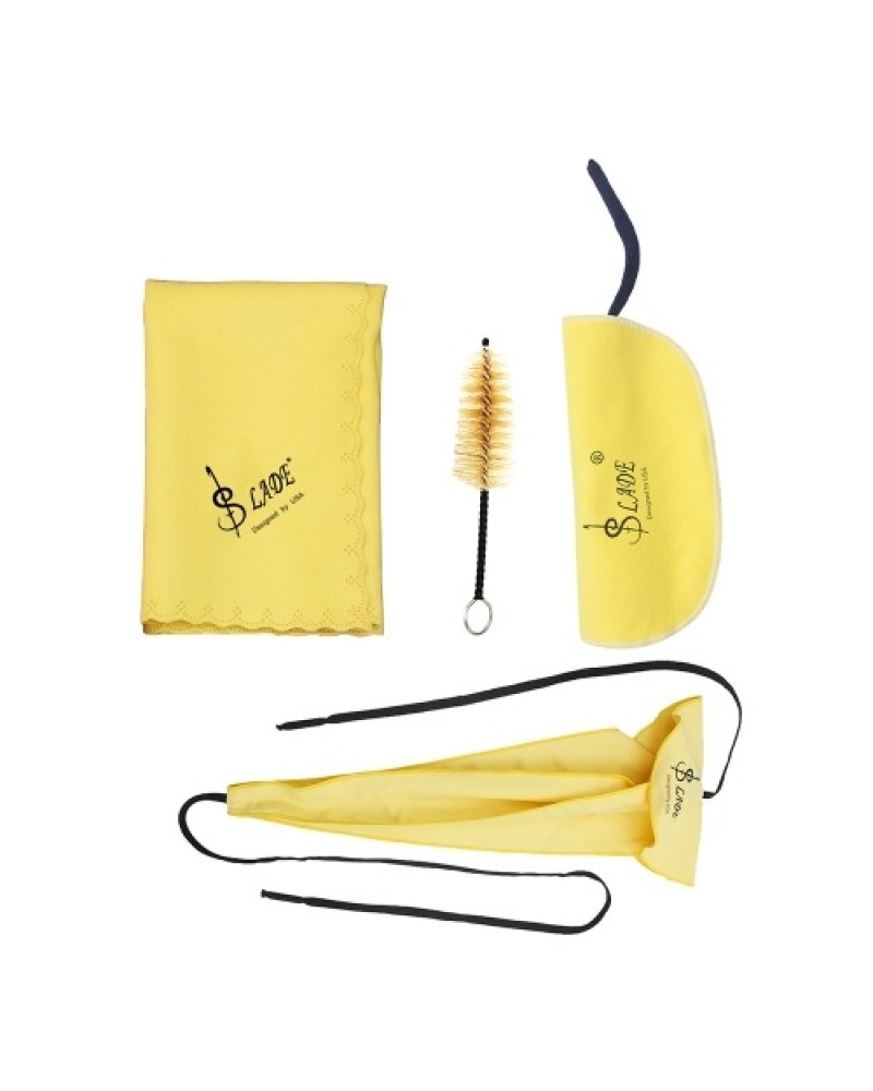 Saxophone Sax Cleaning Care Kit 3pcs Cleaning Cloth + Mouthpiece Brush Musical Instrument Maintenance Tool