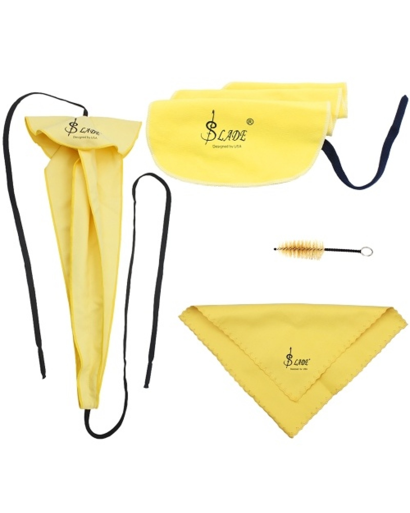 Saxophone Sax Cleaning Care Kit 3pcs Cleaning Cloth + Mouthpiece Brush Musical Instrument Maintenance Tool