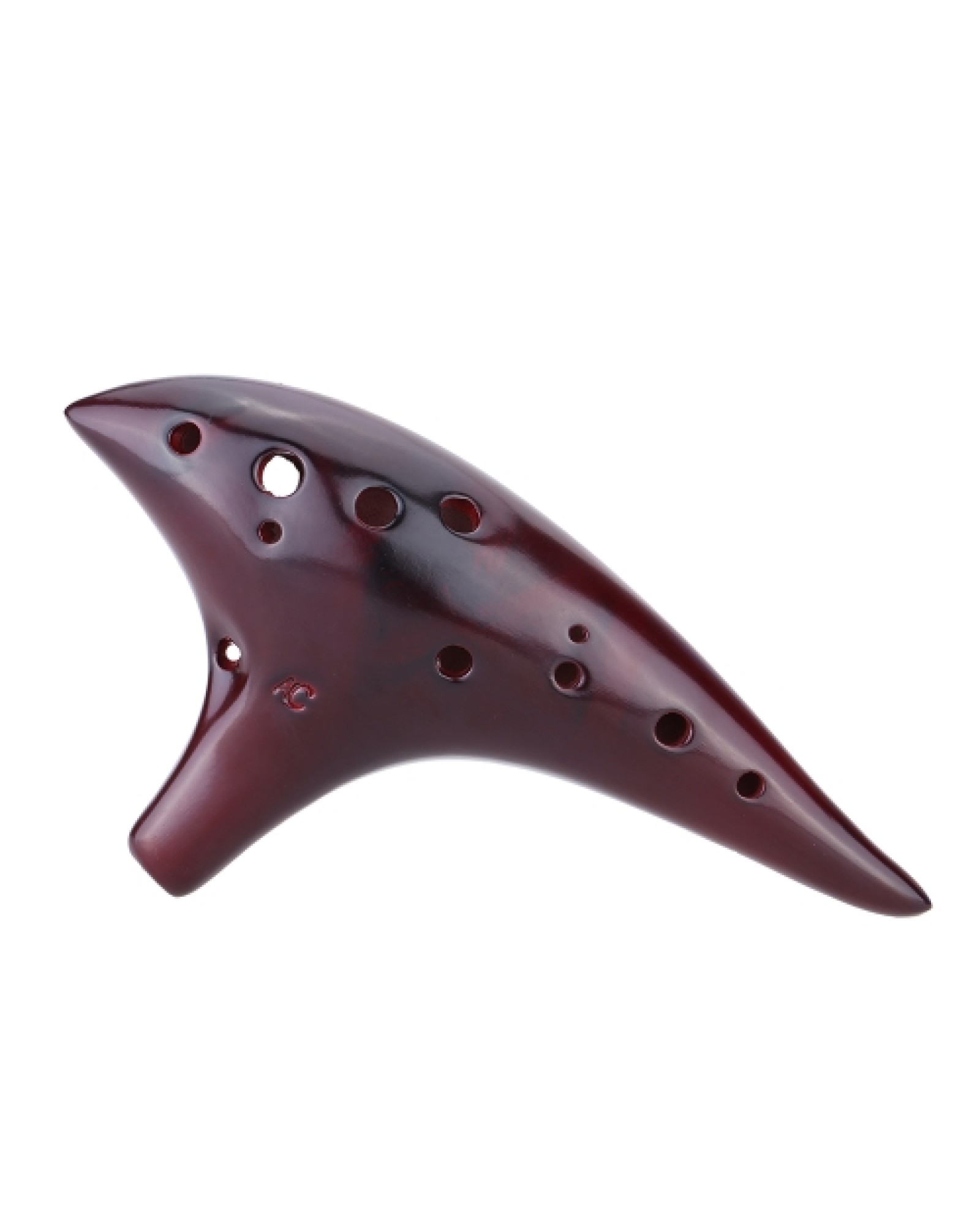 12 Holes Ceramic Ocarina Flute Alto C Smoked Burn Submarine Style Musical Instrument with Music Score for Music Lover and Beginn