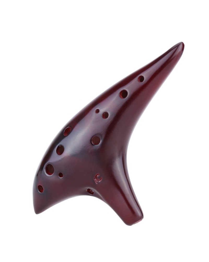 12 Holes Ceramic Ocarina Flute Alto C Smoked Burn Submarine Style Musical Instrument with Music Score for Music Lover and Beginn
