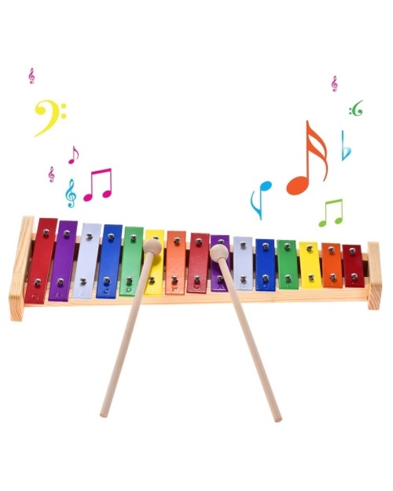 Colorful Glockenspiel Xylophone Wooden &amp; Aluminum Percussion Musical Instrument