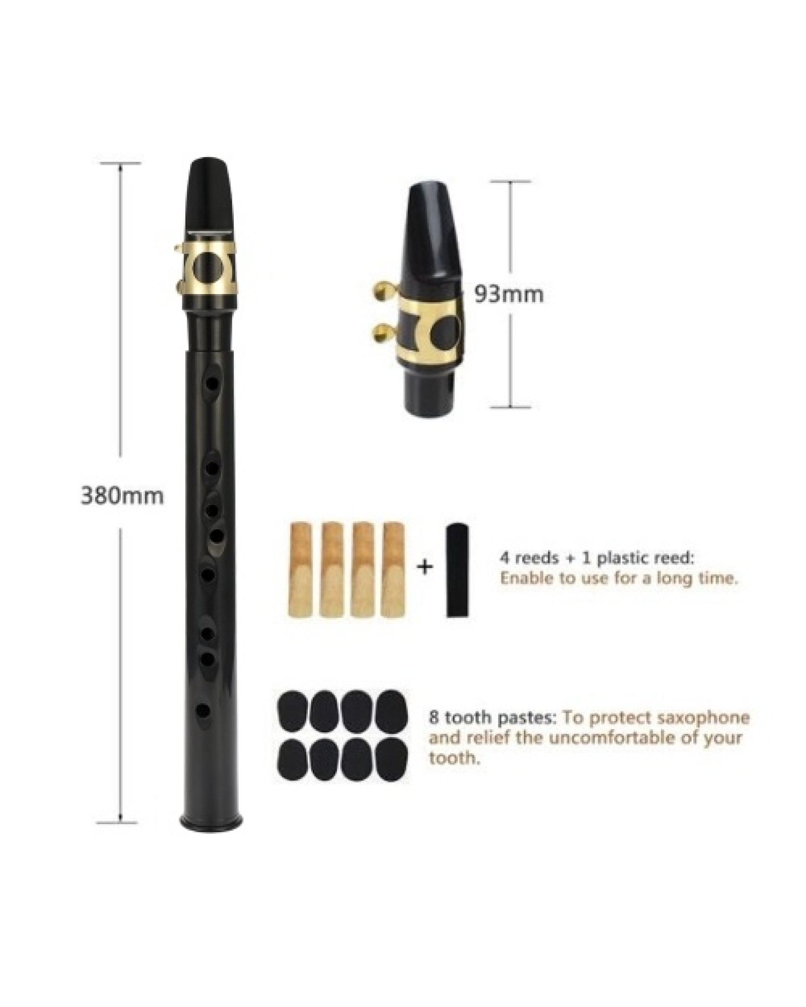 （Straight mouth）Pocket Sax Mini Portable Saxophone Little Saxophone With Carrying Bag Woodwind Instrument