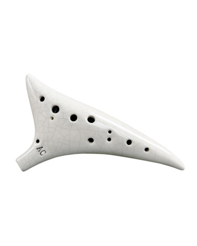 12 Holes Warped-tail Ceramic Ocarina Alto C Hand Painted Musical Instrument with Lanyard Music Score Protective Bag For Music Lo