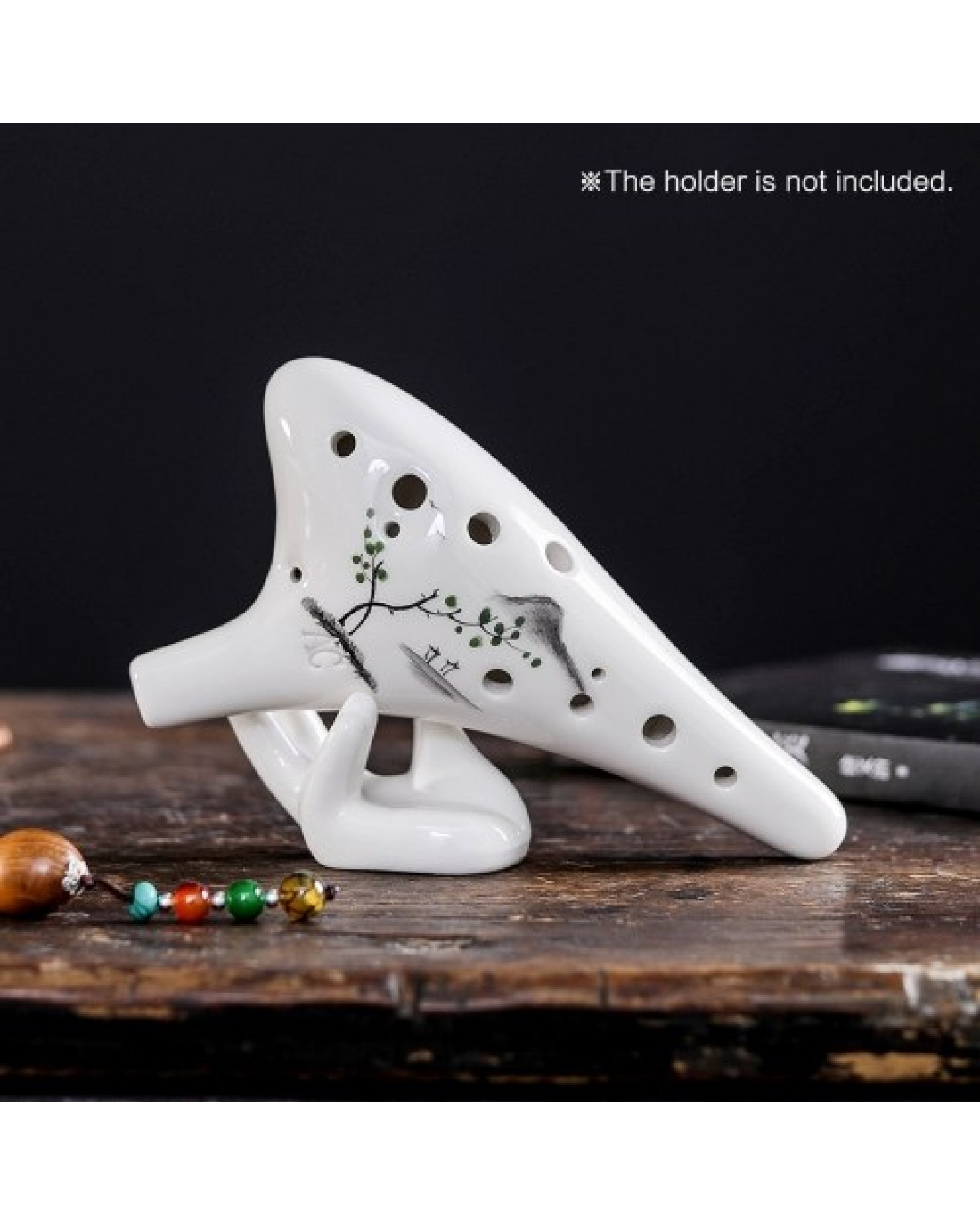 12 Holes Round Head Ceramic Ocarina Alto C Hand Painted Musical Instrument with Lanyard Music Score Protective Bag For Music Lov