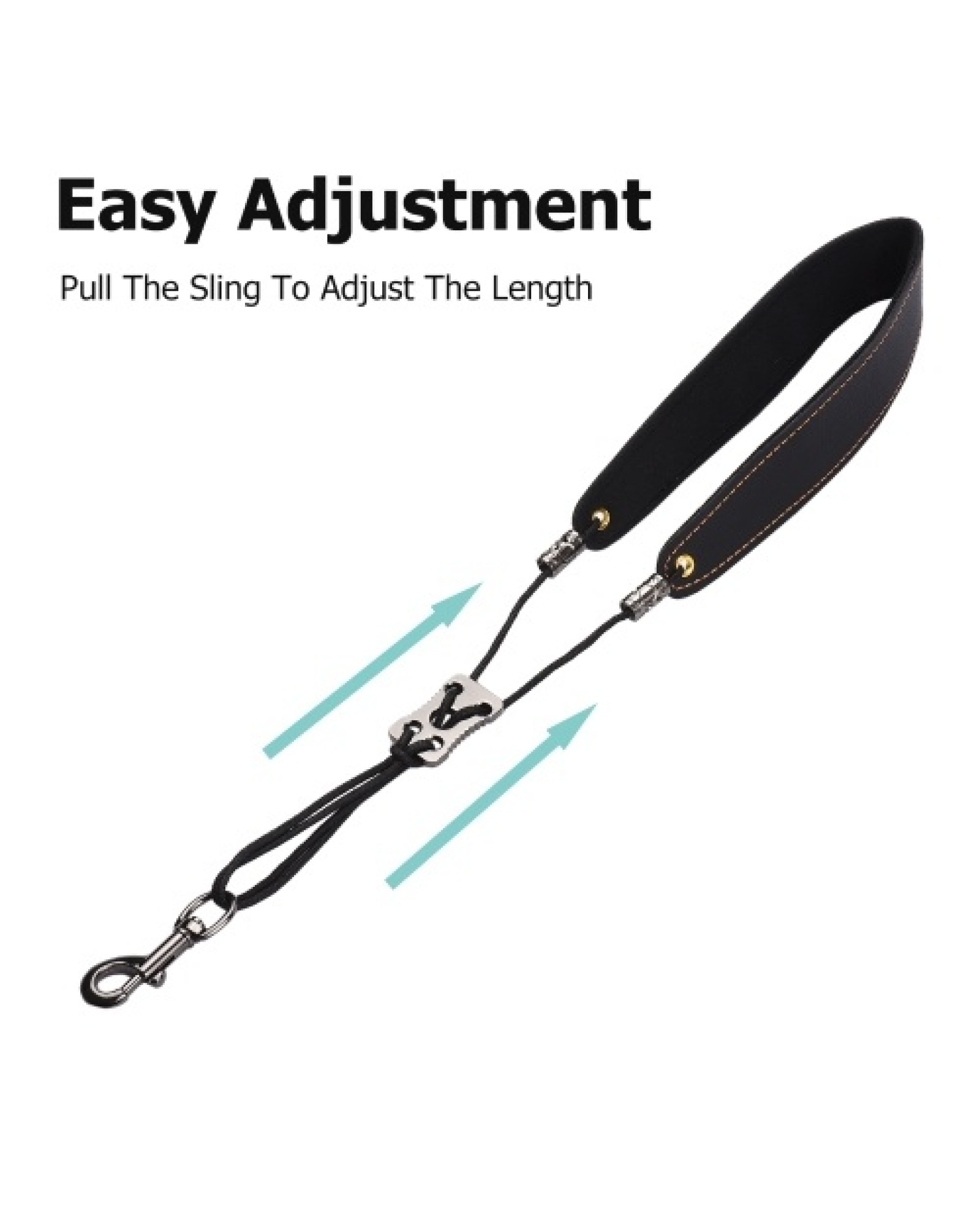 Adjustable Saxophone Neck Strap Soft Leather Padded Sax Strap with Metal Hook for Saxophones Clarinets