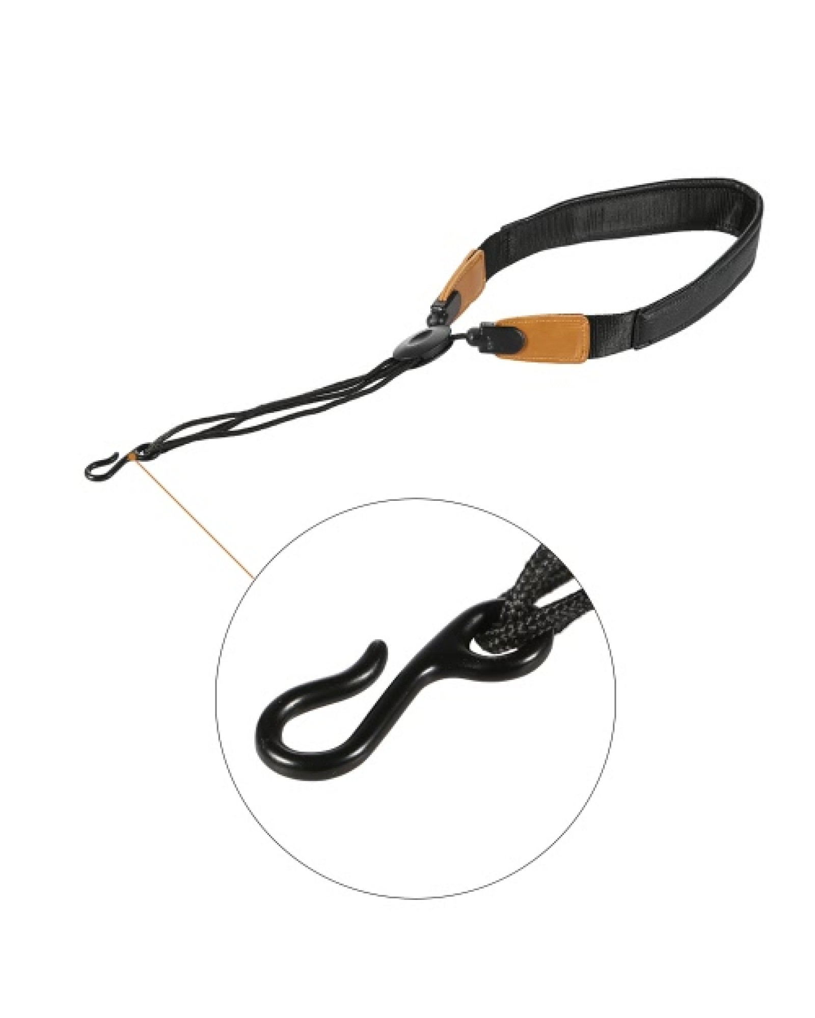 Adjustable Soft Leather Saxophone Sax Neck Strap with EVA Padded Metal Hook