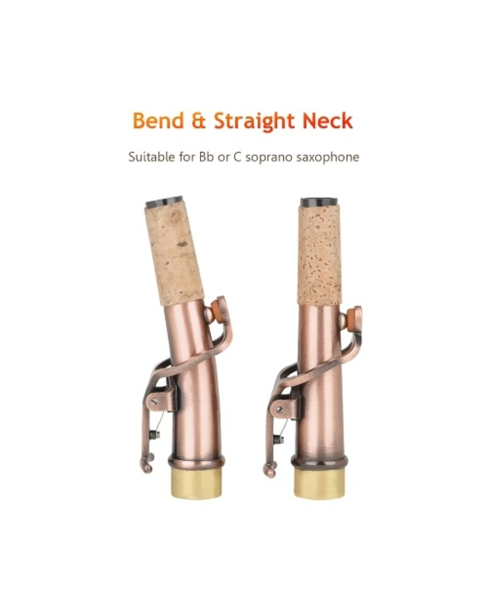 Saxophone Neck 16.7mm Diameter Connector Brass Green Lacquered Saxophone Bend &amp; Straight Neck Sax Parts Accessories for Sopr