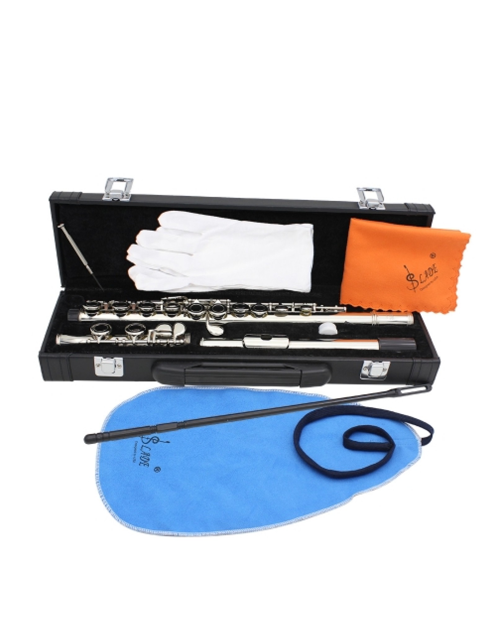 Western Concert Flute Cupronickel Plated Silver 16 Holes C Key Woodwind Instrument