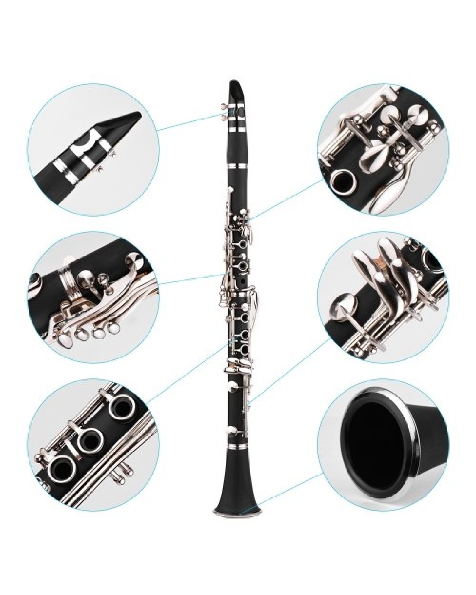 Clarinet ABS 17 Key bB Flat Soprano Binocular Clarinet
