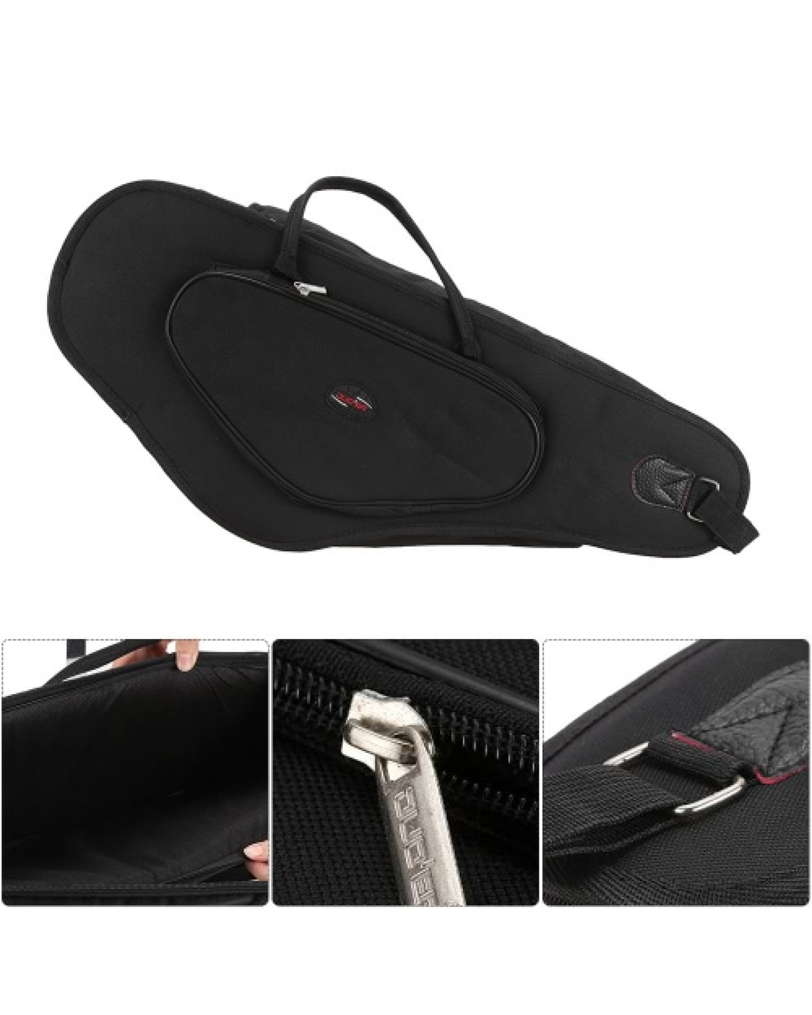600D Thicken Padded Water-resistant Alto Saxophone Sax Bag Case 15mm Foam Hard Board Double Zipper with Adjustable Shoulder Stra