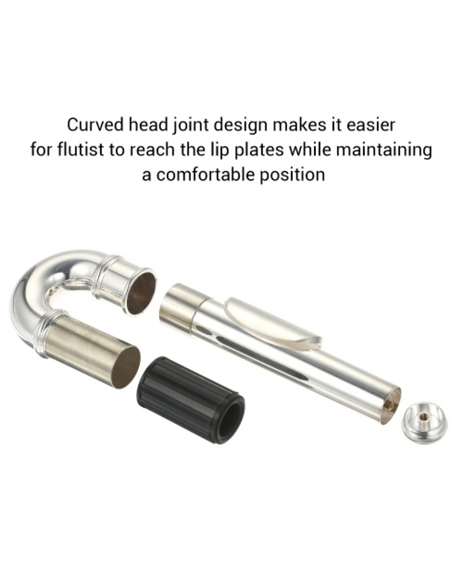 Nickel-Plated Flute Curved Head Joint Musical Instrument Accessories Headjoints Replacement Part