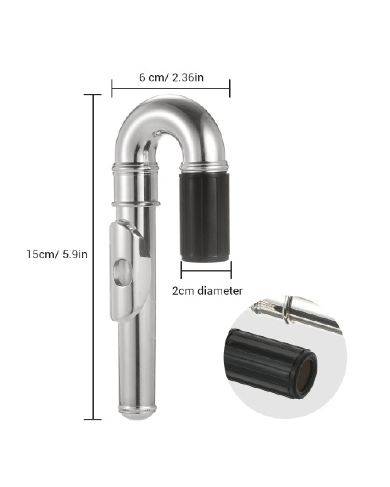 Nickel-Plated Flute Curved Head Joint Musical Instrument Accessories Headjoints Replacement Part