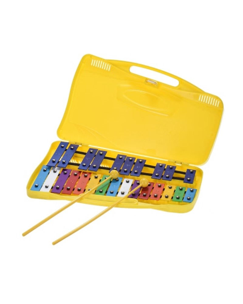 Colorful 25 Notes Glockenspiel Xylophone Percussion Rhythm Musical Educational Teaching Instrument Toy with 2 Mallets Handheld C