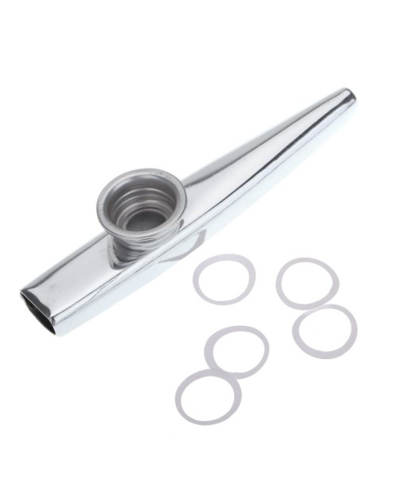 Kazoo Aluminum Alloy Metal with 5pcs Flute Diaphragm Gift for Kids Music Lovers