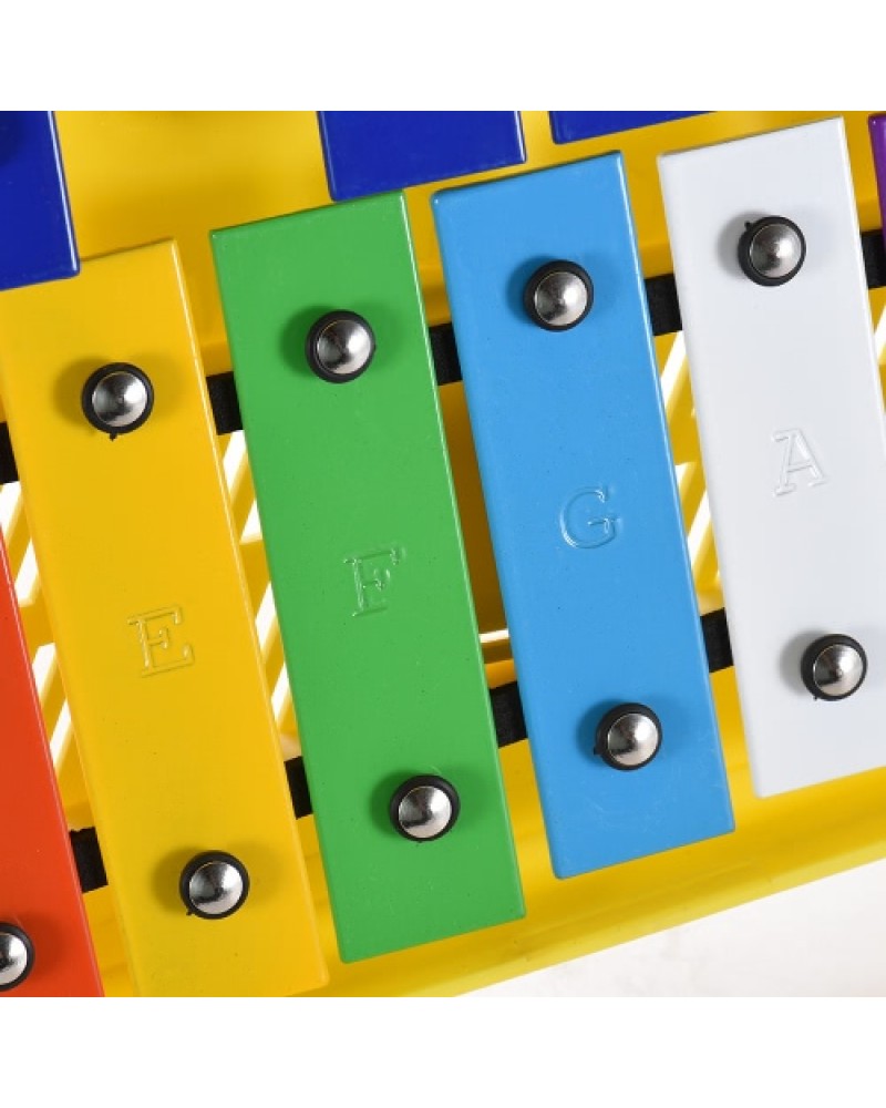 Colorful 25 Notes Glockenspiel Xylophone Percussion Rhythm Musical Educational Teaching Instrument Toy with 2 Mallets Handheld C
