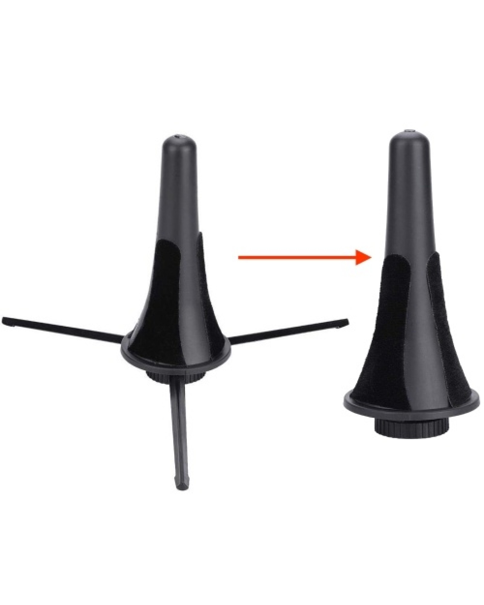 Foldable Clarinet Oboe Stand Straight Saxophone Tripod Holder for Wind Instrument Black