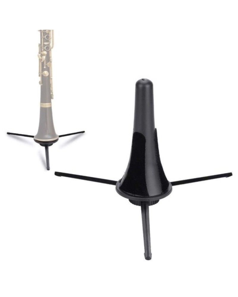 Foldable Clarinet Oboe Stand Straight Saxophone Tripod Holder for Wind Instrument Black