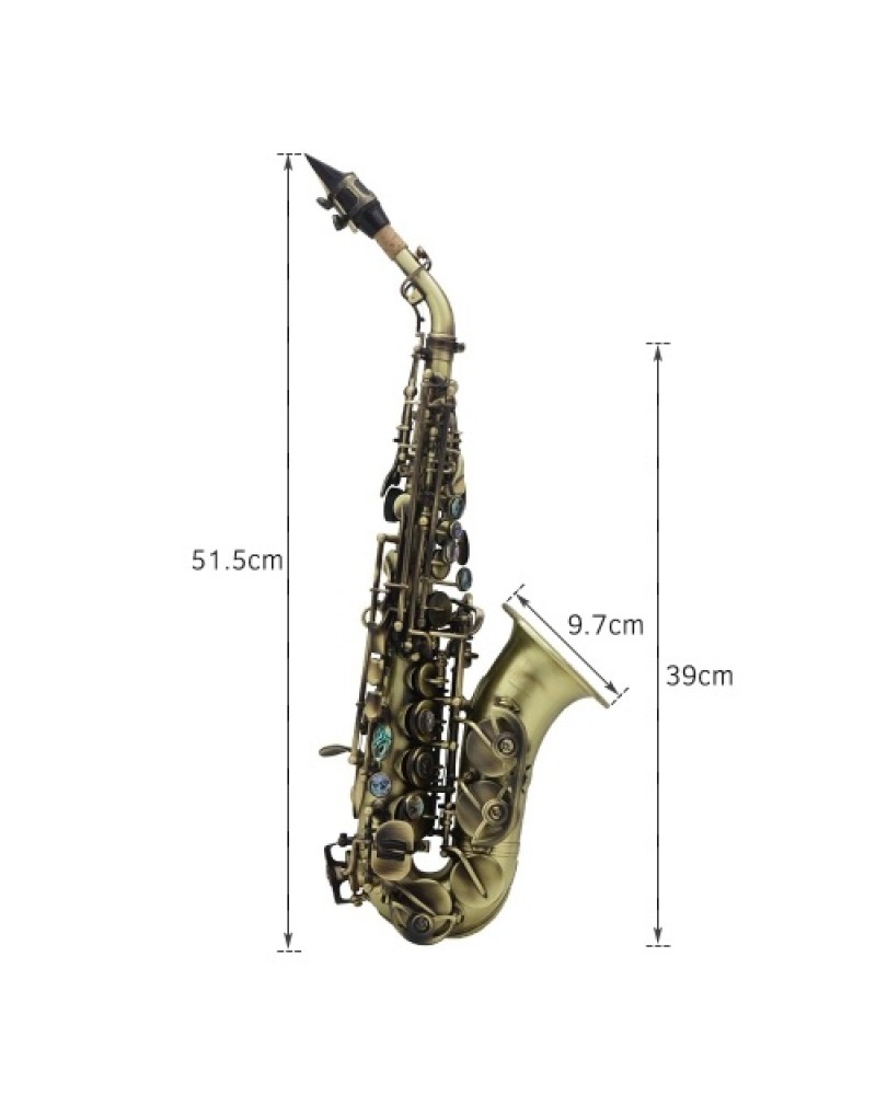 Vintage Style Bb Soprano Saxophone Sax Brass Material Woodwind