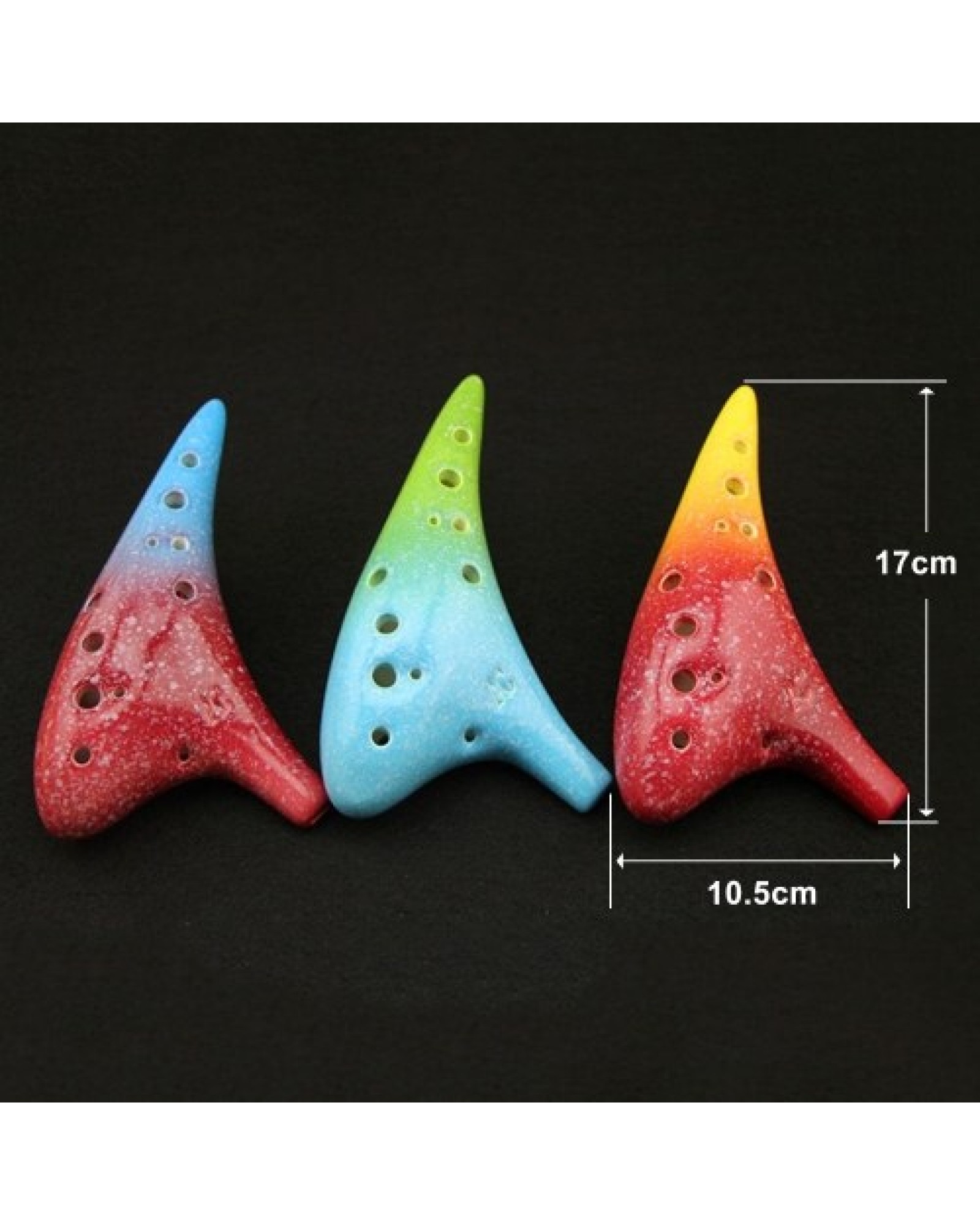 12 Holes Ceramic Ocarina Alto C Starry Style Musical Instrument with Lanyard Music Score Protective Bag For Music Lover and Lear