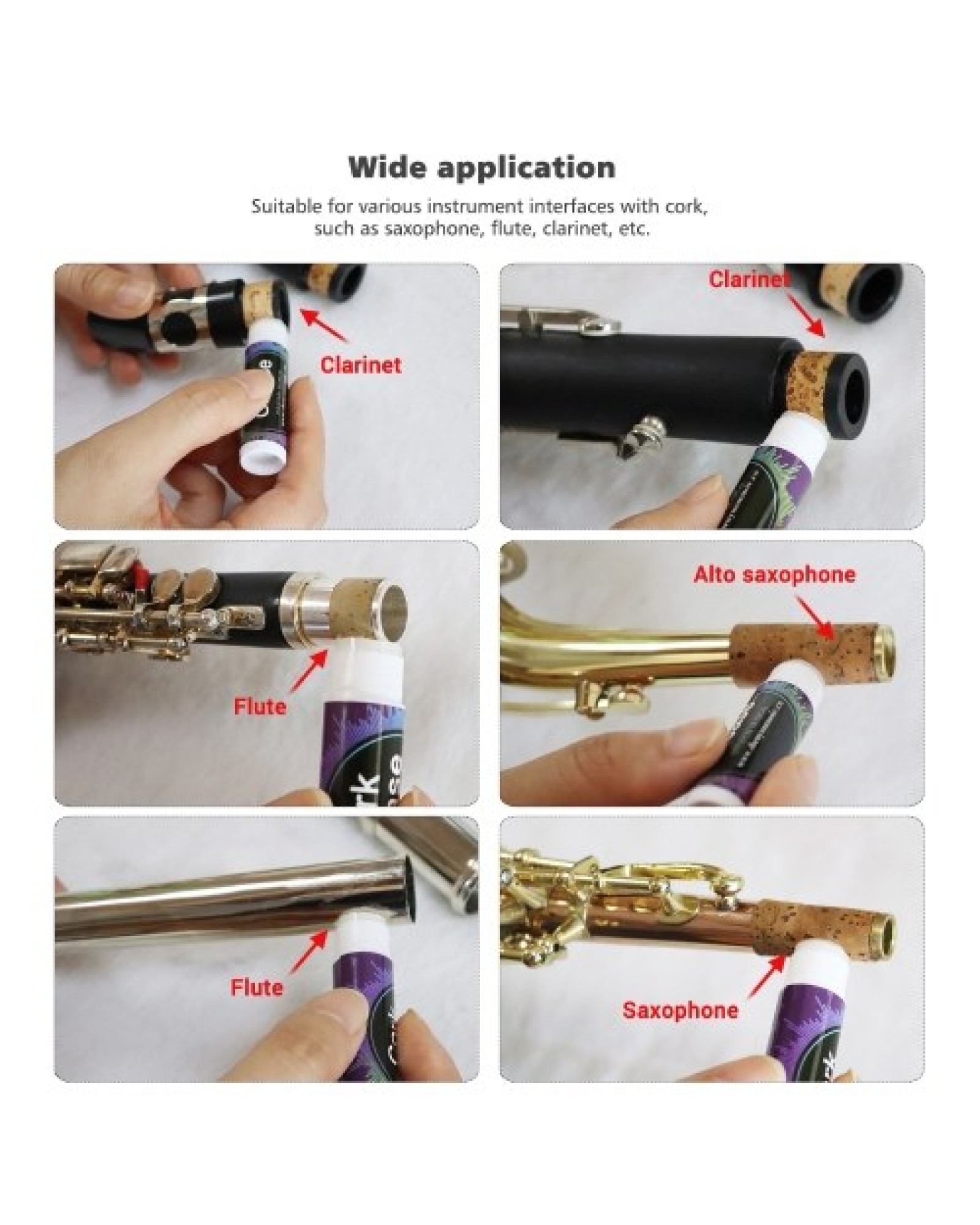 10 PCS Cork Grease Woodwind Instruments Accessory for Saxophone Clarinet Flute