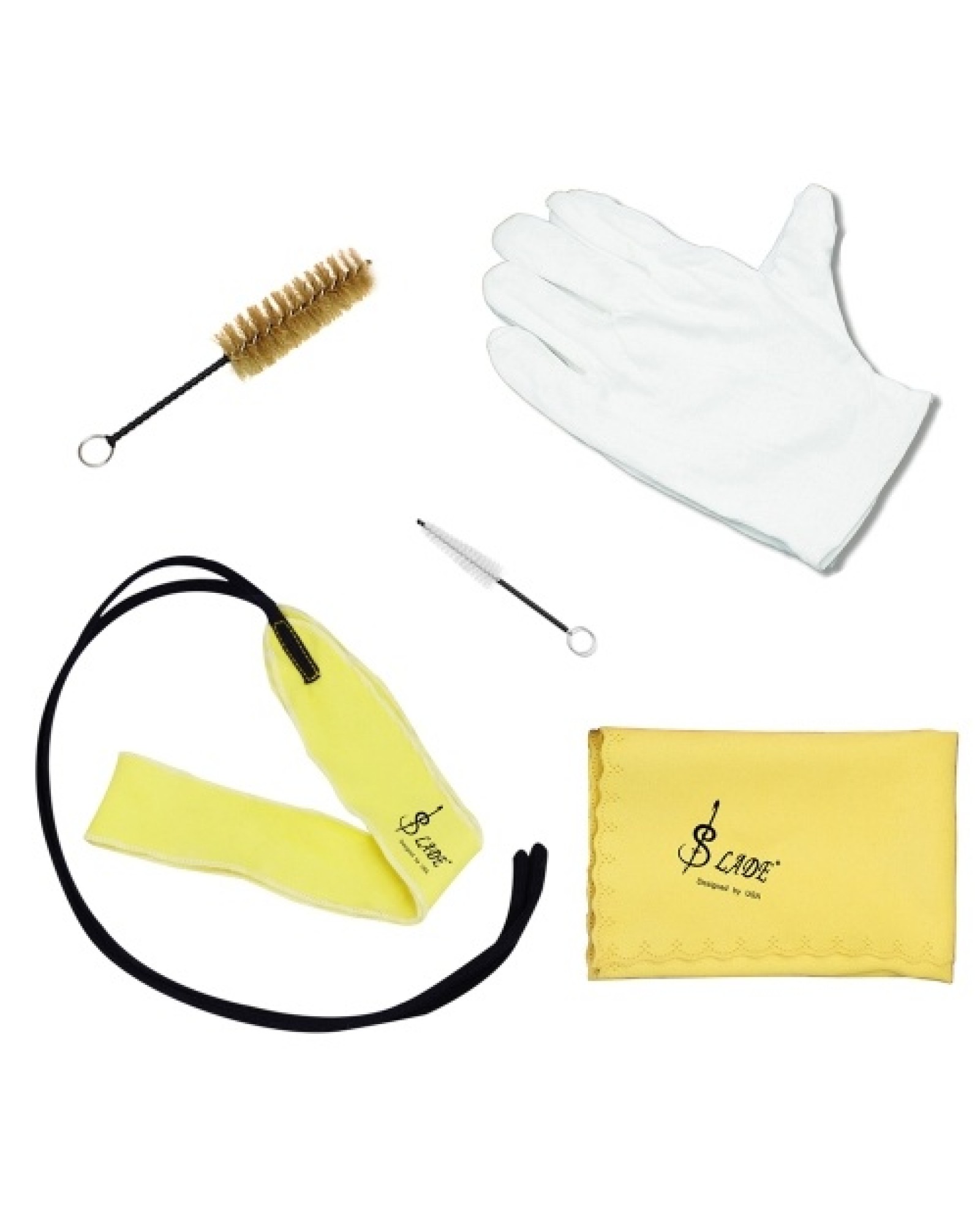Trumpet Cleaning Tools Kit with Through Cloth Cleaning Cloth Brush Gloves