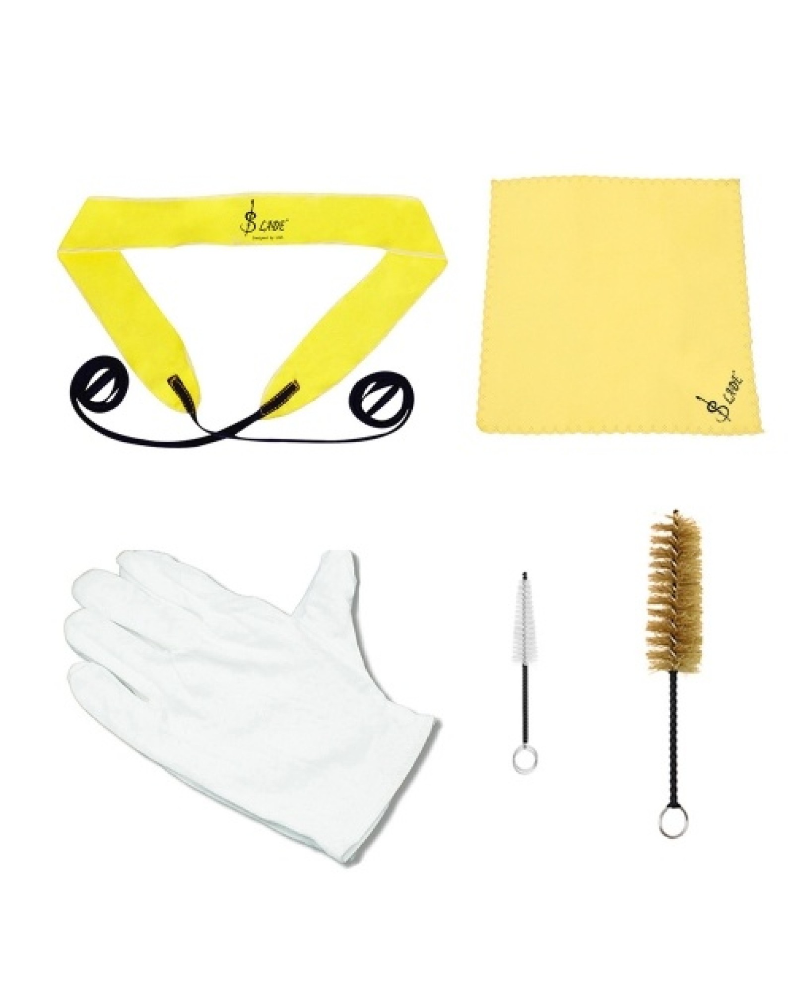 Trumpet Cleaning Tools Kit with Through Cloth Cleaning Cloth Brush Gloves
