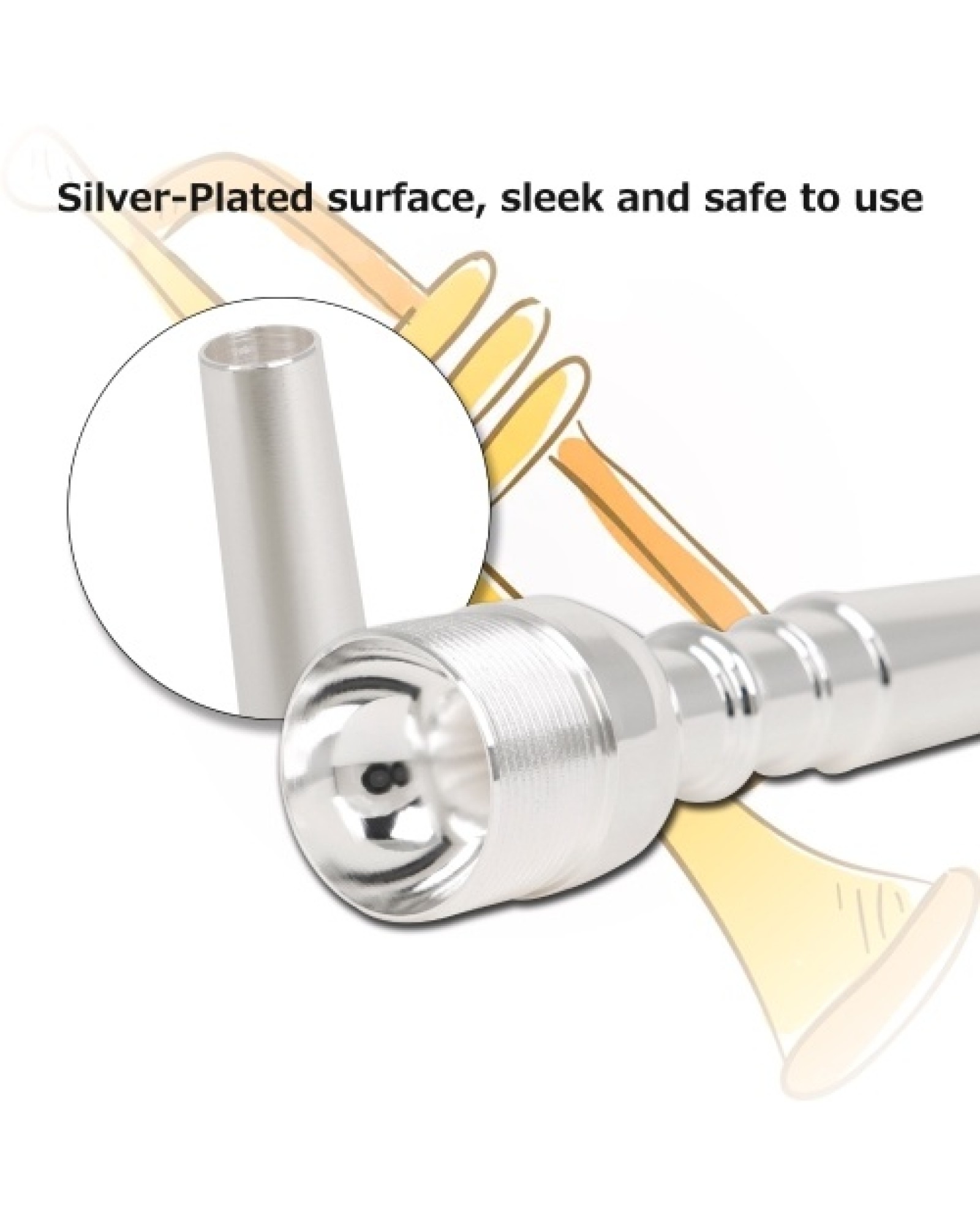 9.8mm Silver-Plated Copper Trumpet Mouthpiece 7C with Plastic Mouthpiece Rim