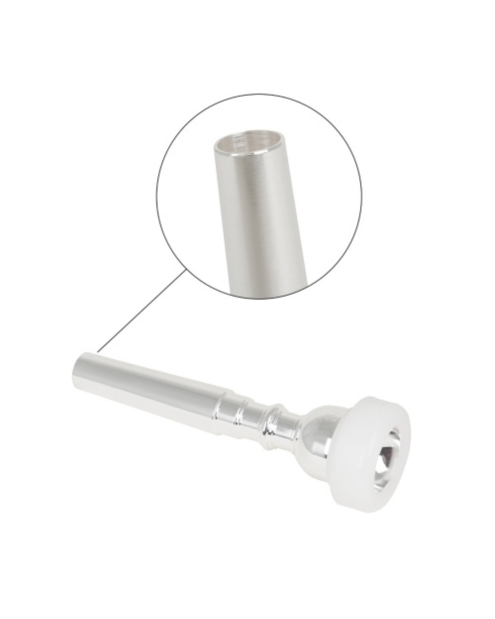 9.8mm Silver-Plated Copper Trumpet Mouthpiece 7C with Plastic Mouthpiece Rim