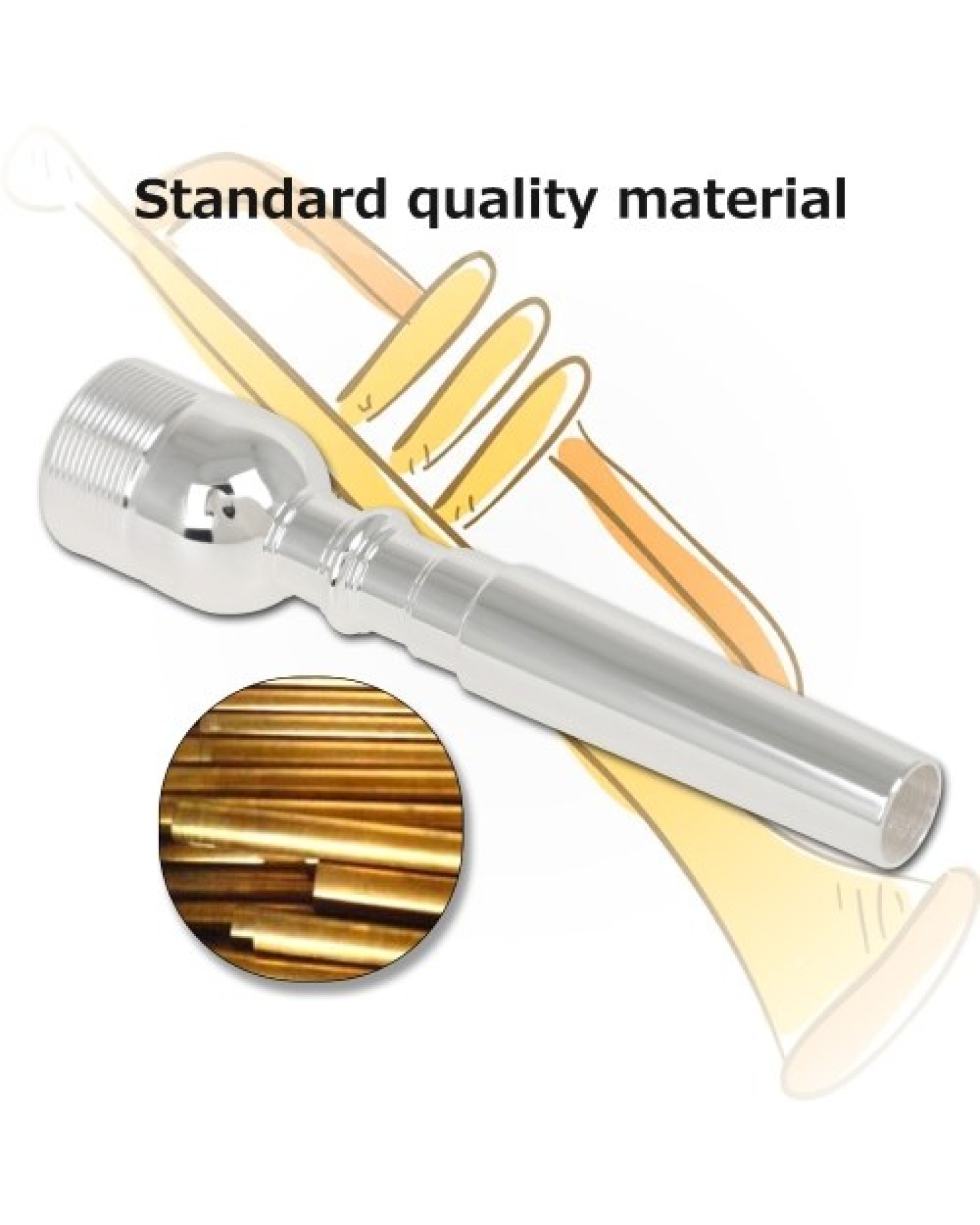 9.8mm Silver-Plated Copper Trumpet Mouthpiece 7C with Plastic Mouthpiece Rim