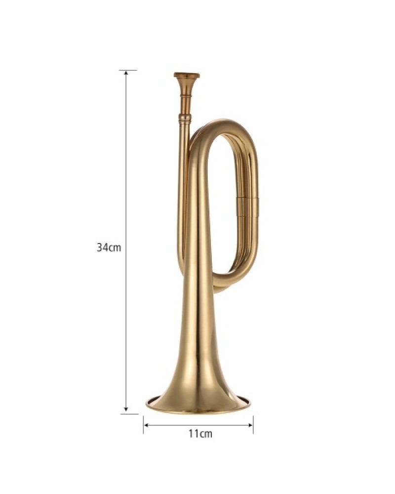 B Flat Bugle Call Trumpet Brass Cavalry Horn with Mouthpiece