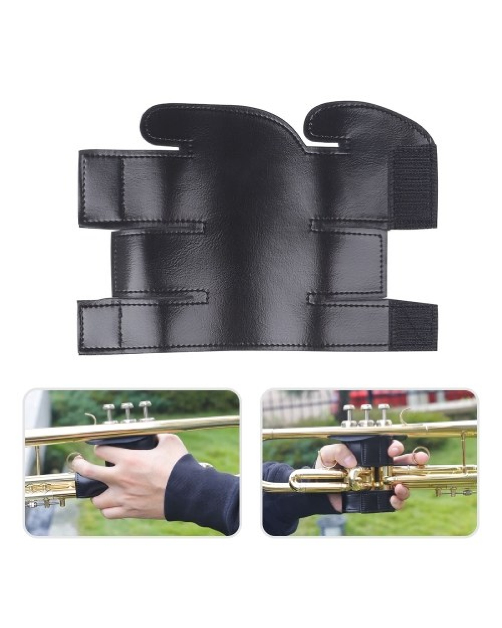 Trumpet Valve Guard PU Leather Protective Sleeve Protector for Trumpet Black