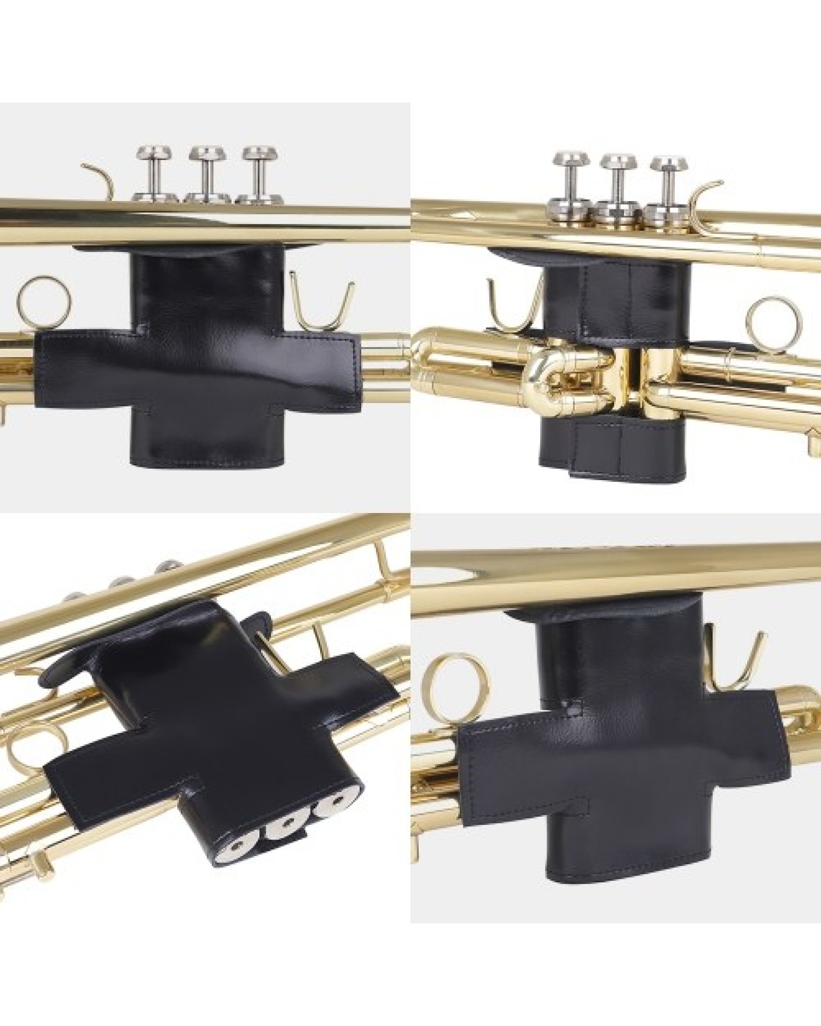Trumpet Valve Guard PU Leather Protective Sleeve Protector for Trumpet Black
