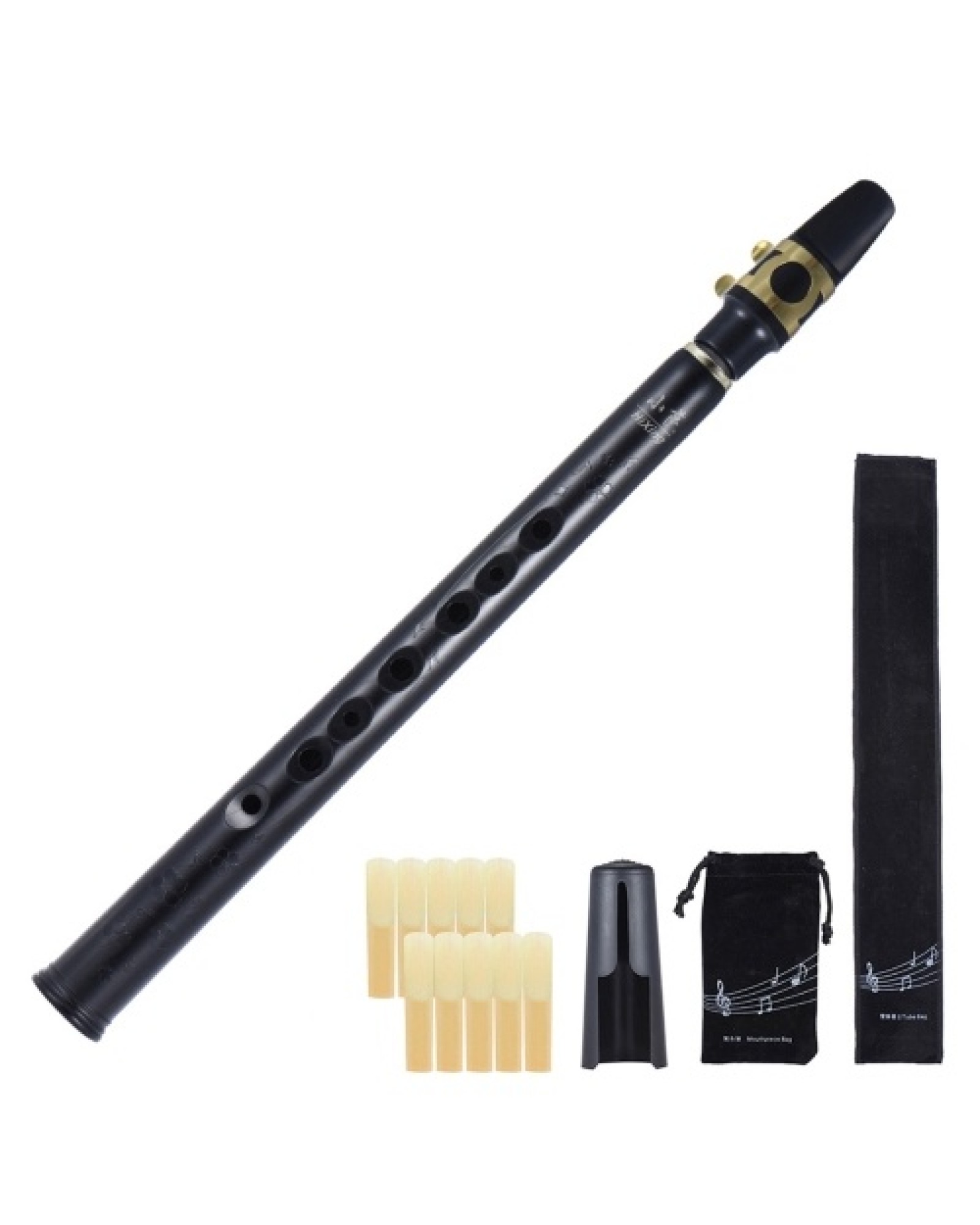MinHiXing Pocket Bb Saxophone Sax ABS with Alto Mouthpieces 10pcs Reed Carrying Bag Woodwind Instrument