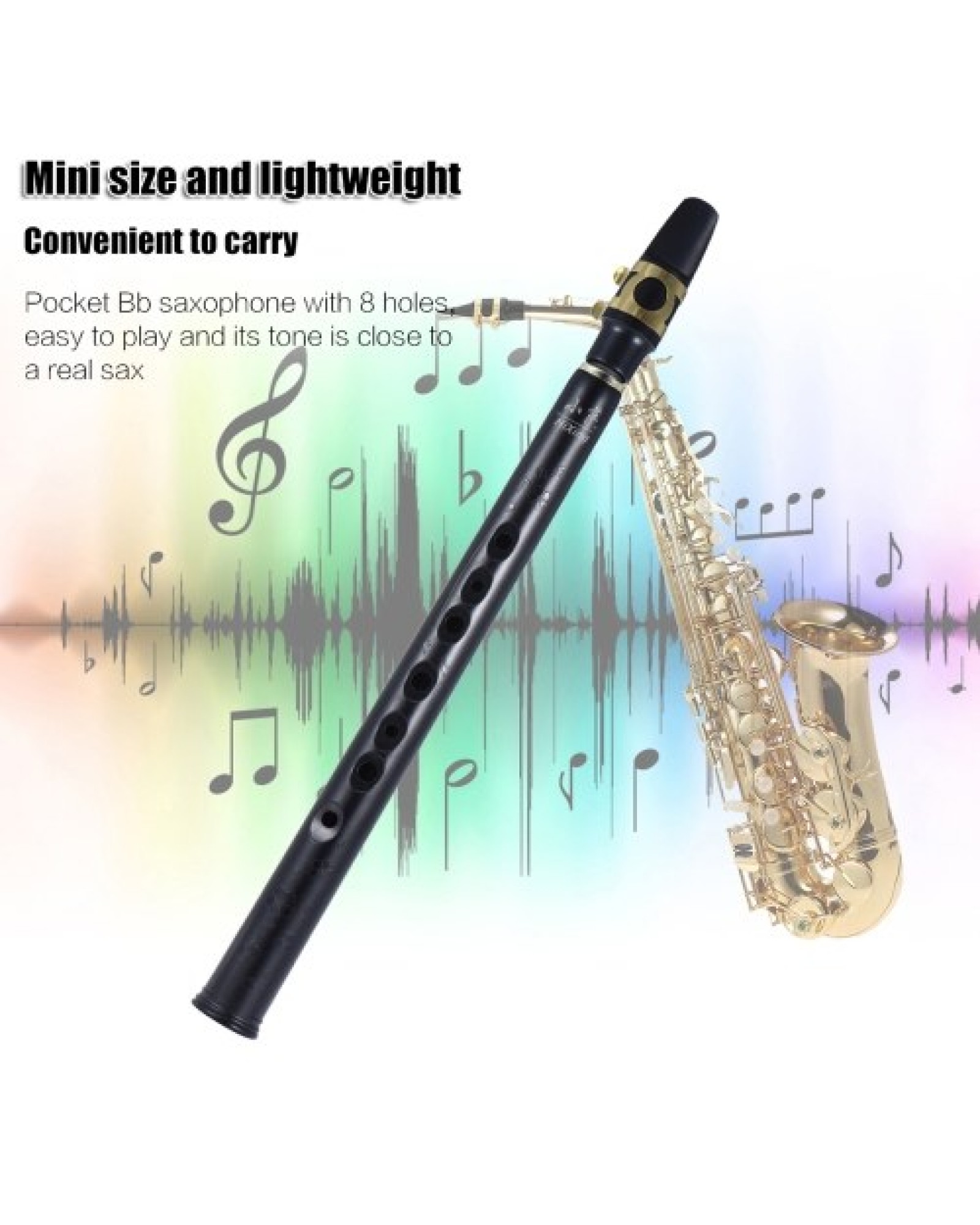 MinHiXing Pocket Bb Saxophone Sax ABS with Alto Mouthpieces 10pcs Reed Carrying Bag Woodwind Instrument