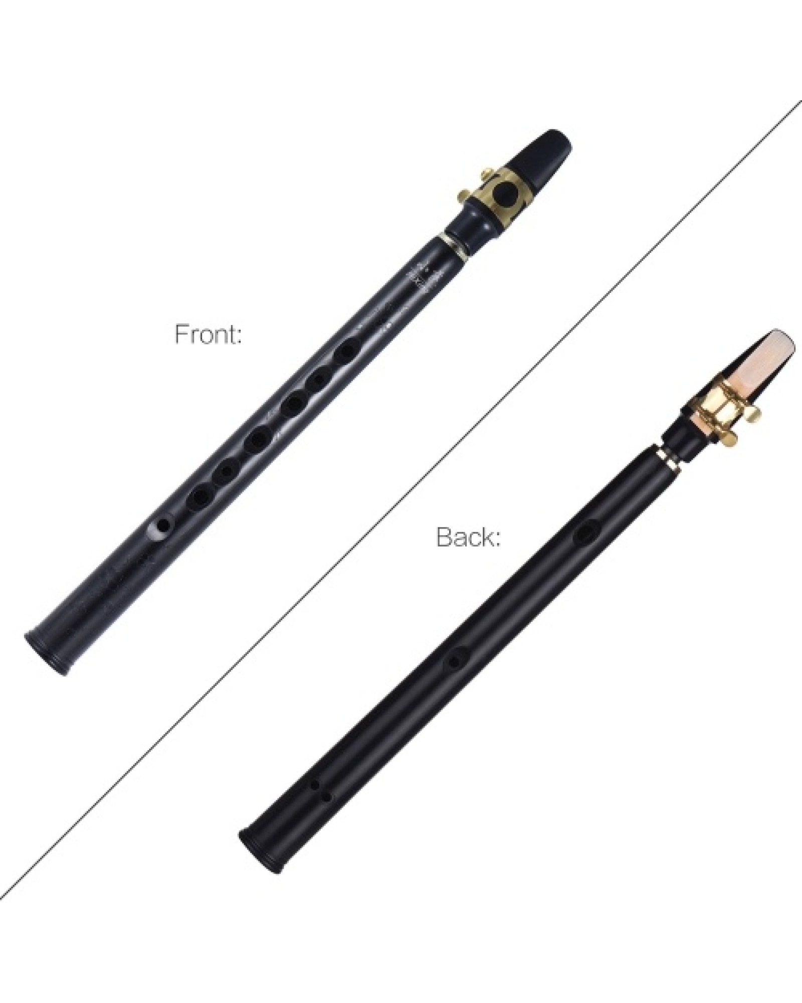 MinHiXing Pocket Bb Saxophone Sax ABS with Alto Mouthpieces 10pcs Reed Carrying Bag Woodwind Instrument