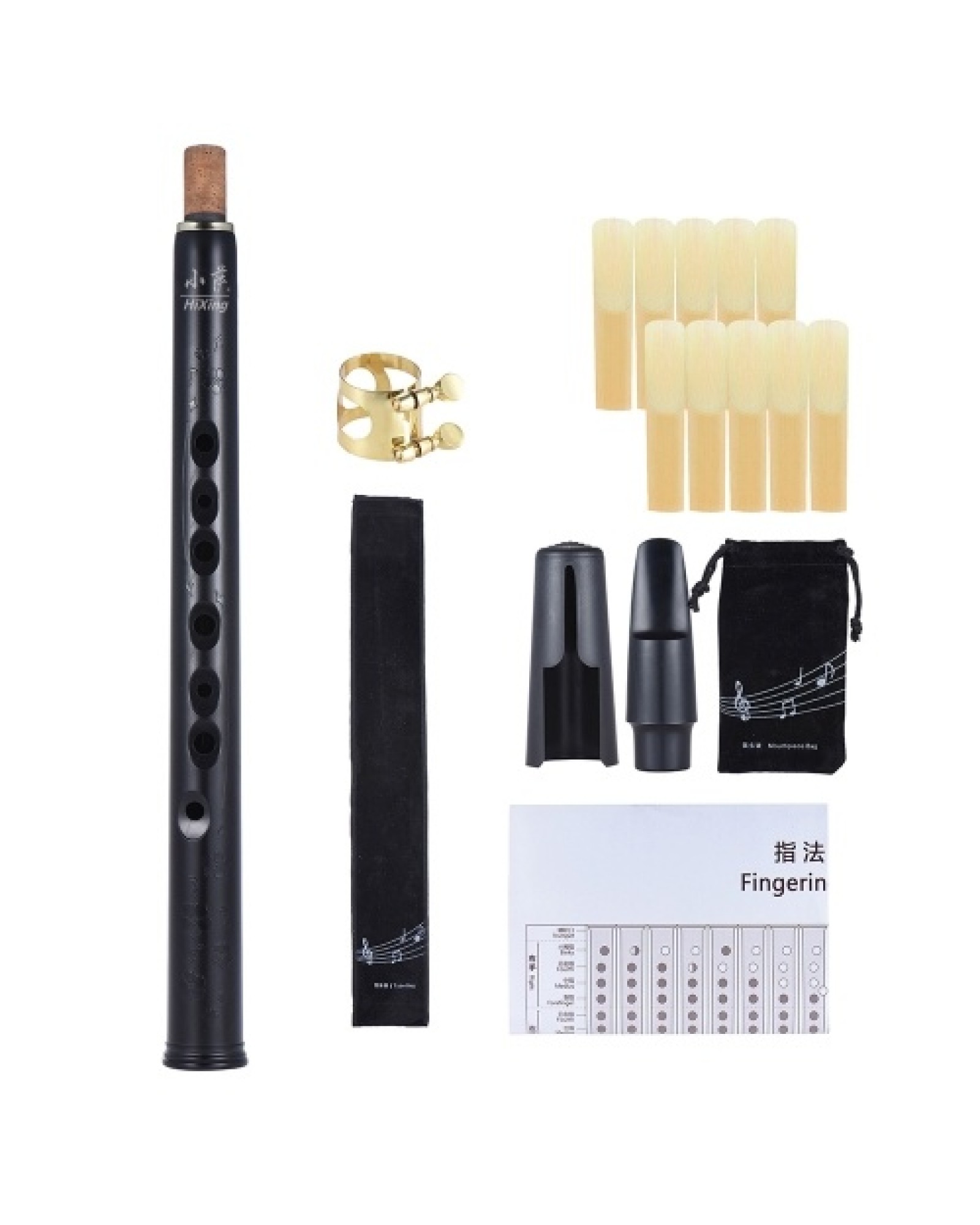 MinHiXing Pocket Bb Saxophone Sax ABS with Alto Mouthpieces 10pcs Reed Carrying Bag Woodwind Instrument