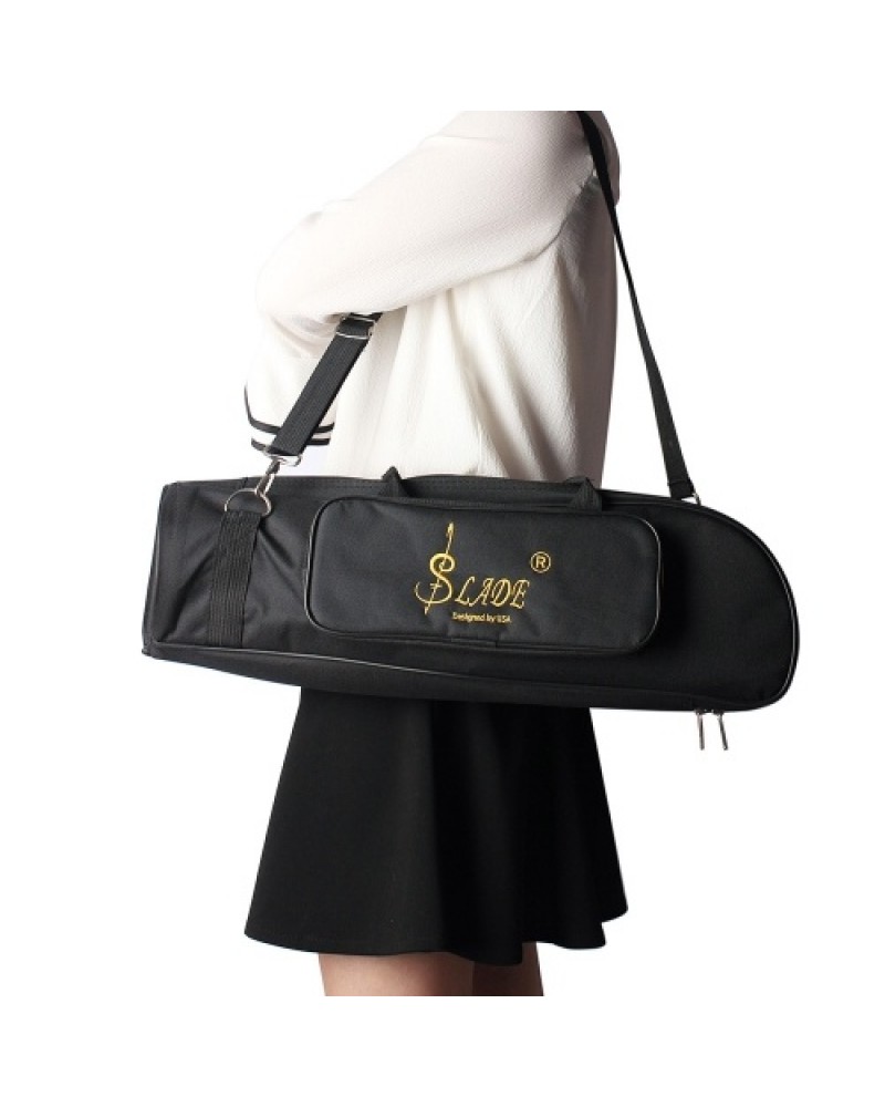 600D Water-resistant Trumpet Gig Bag Oxford Cloth Adjustable Single Shoulder Strap Pocket 5mm Cotton Padded